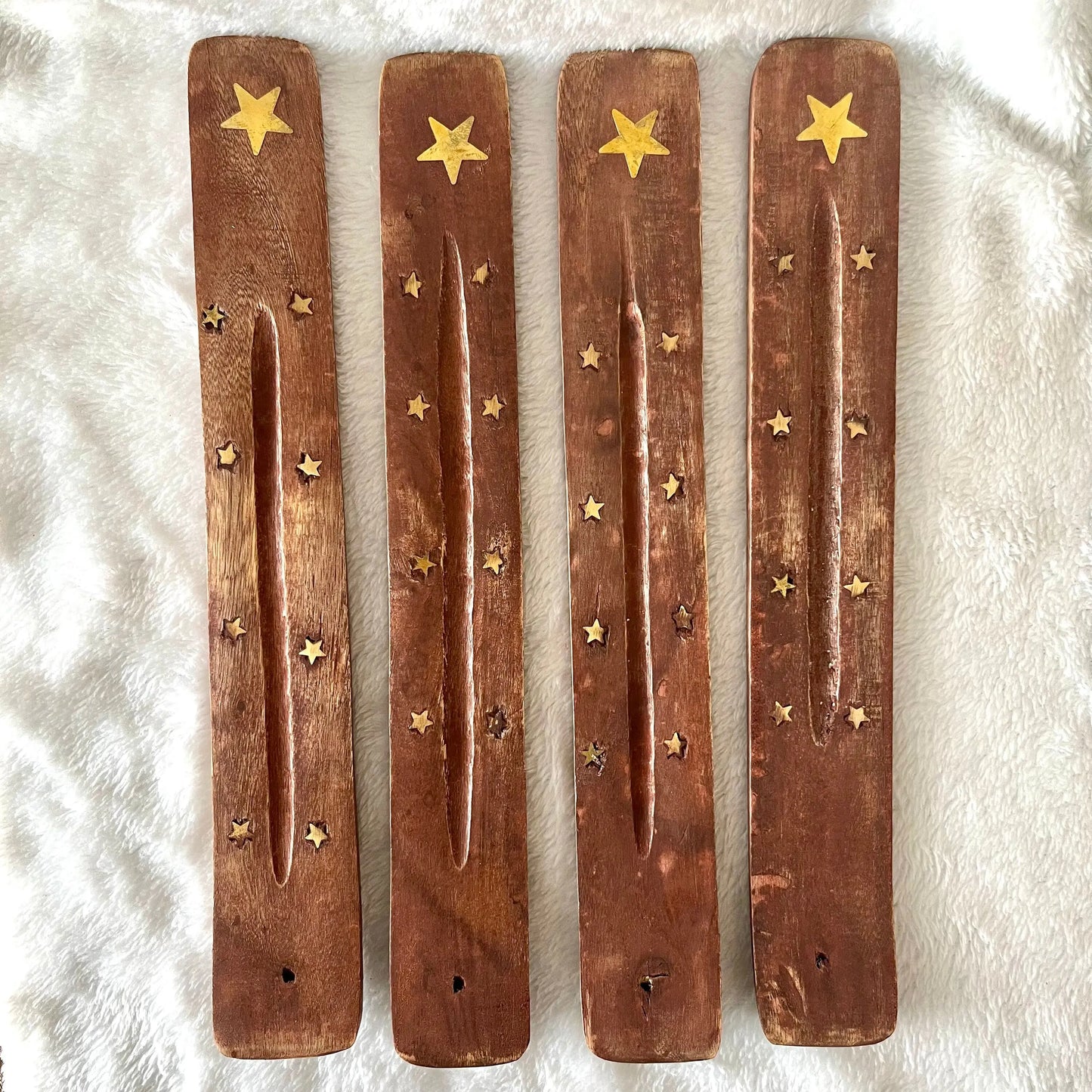 Wooden Incense Tray, Gold Star 1644 Shop Wholesale Crystals