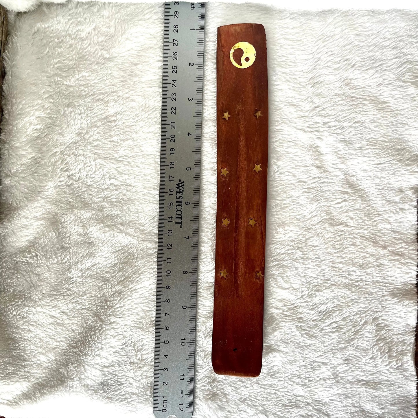 Wooden Incense Tray, Gold Yin Yang 1641 Shop Wholesale Crystals