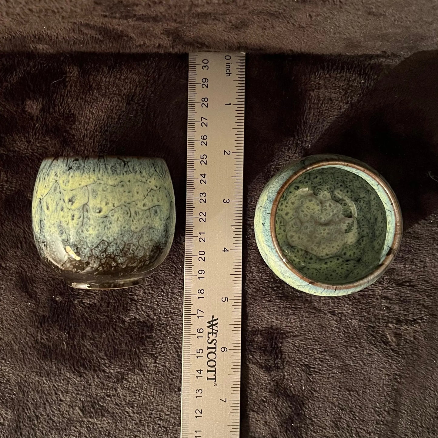 Ceramic Cup, Yellow and Blue (Approx. 2 1/2”W X 2 1/4” T) CUP-10 Shop Wholesale Crystals