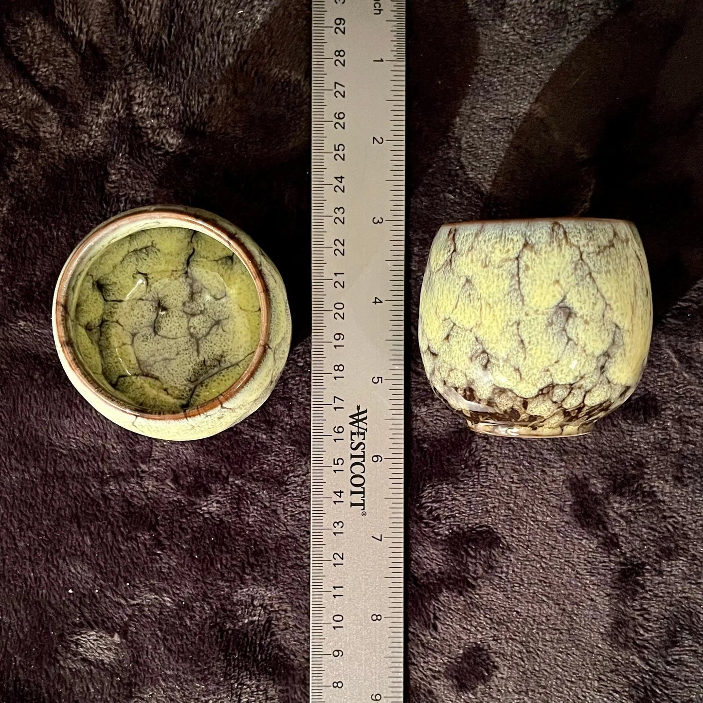 Ceramic Cup, Yellow and Brown (Approx. 2 1/2”W X 2 1/4” T) CUP-1 Shop Wholesale Crystals