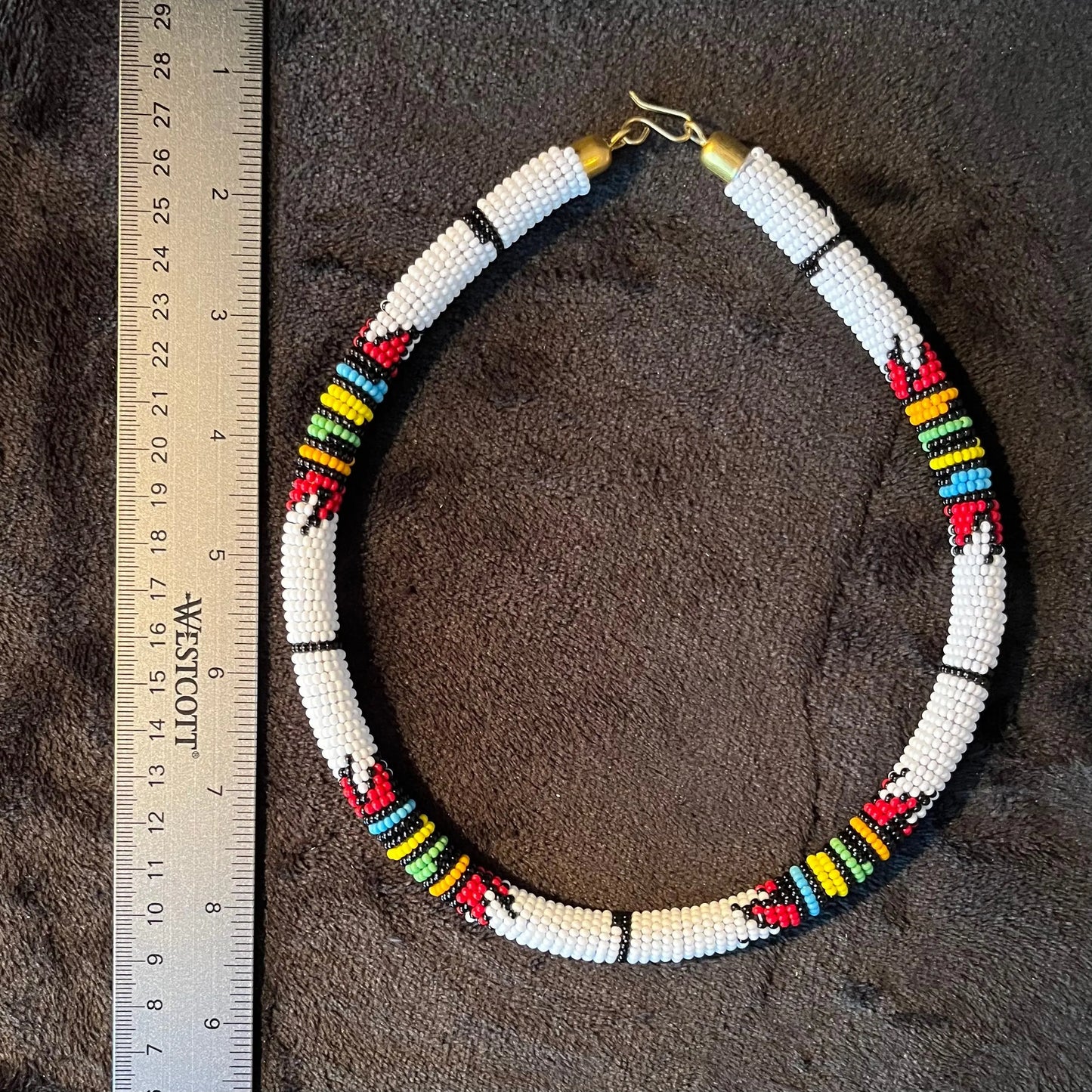 African Maasai Beaded Choker, White Tribal NCK-2909 Shop Wholesale Crystals