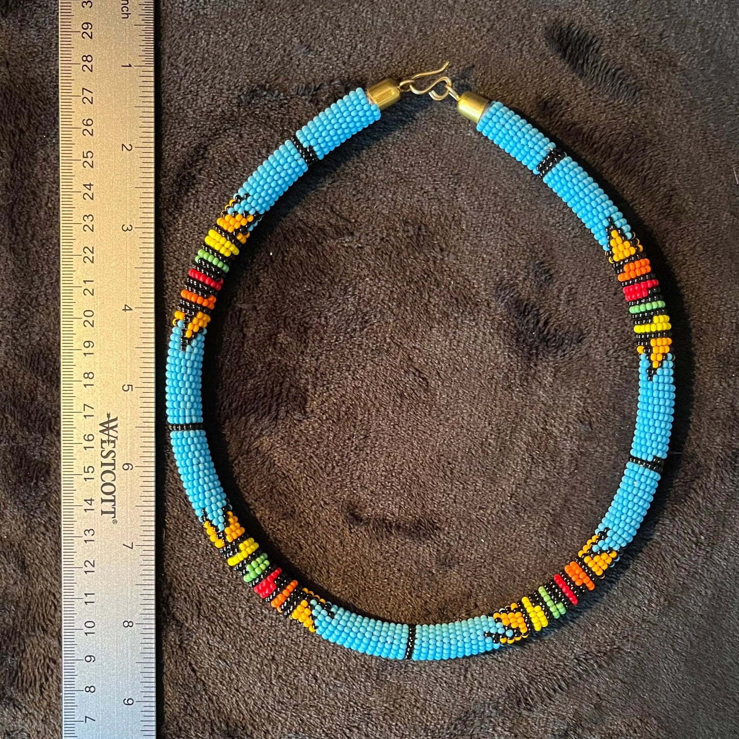 African Maasai Beaded Choker, Blue Tribal NCK-2908 Shop Wholesale Crystals
