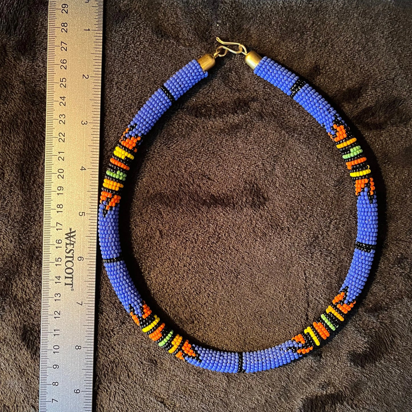 African Maasai Beaded Choker, Blue Tribal NCK-2910 Shop Wholesale Crystals