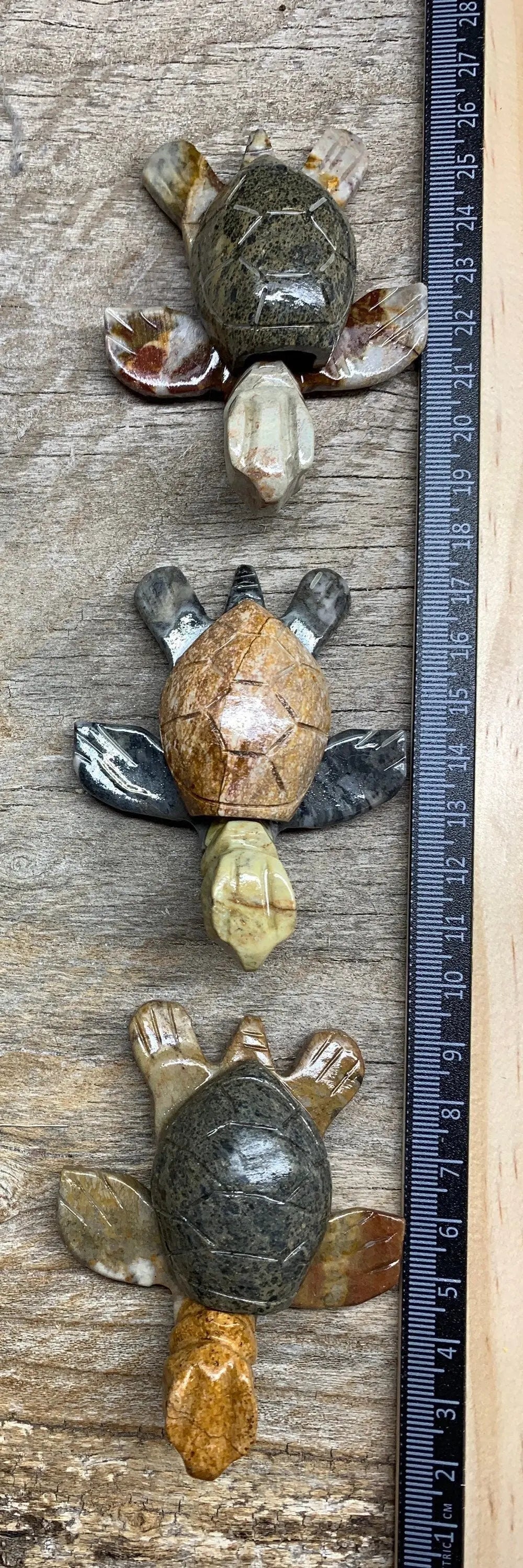 Swimming Turtle Carved Soapstone Animal 0806 (Approx. 3 1/4”) Shop Wholesale Crystals