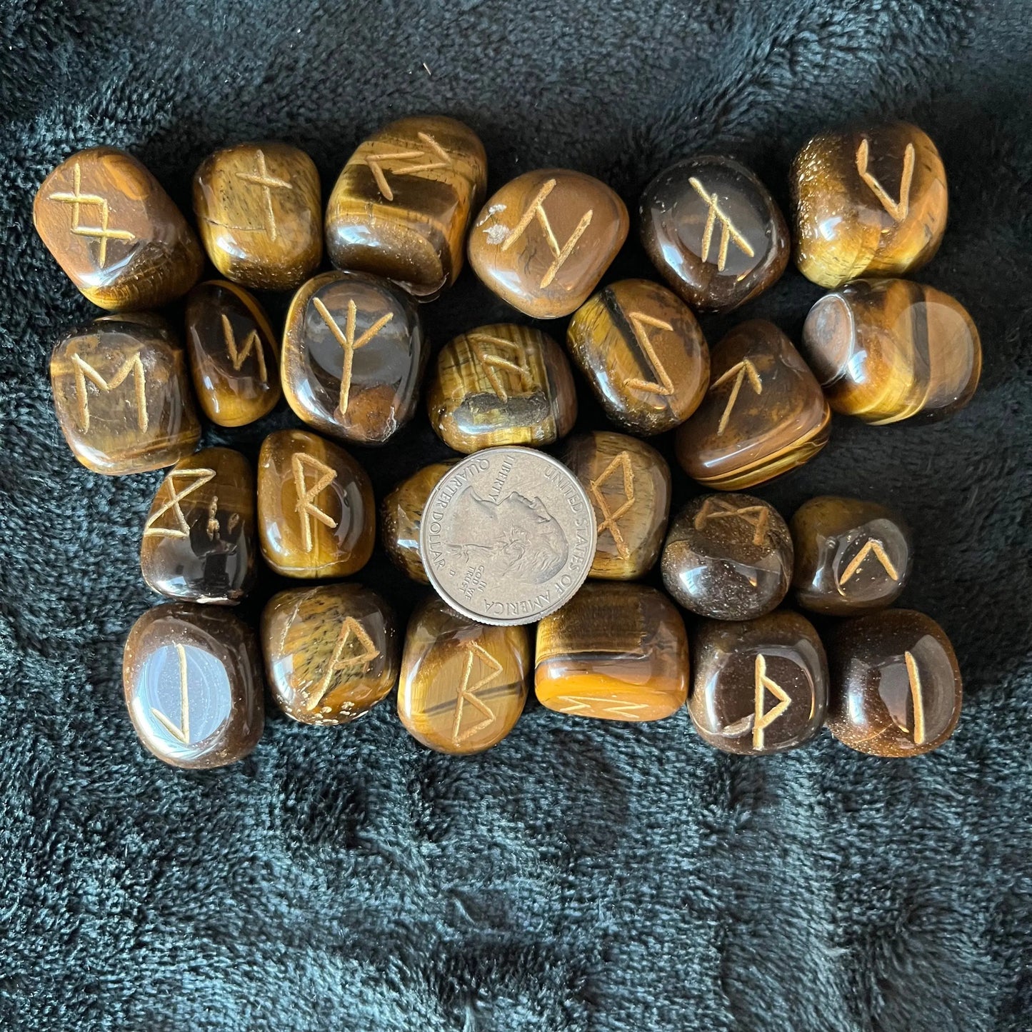 Tiger Eye 25 Piece Rune Set KIT-00436 Shop Wholesale Crystals