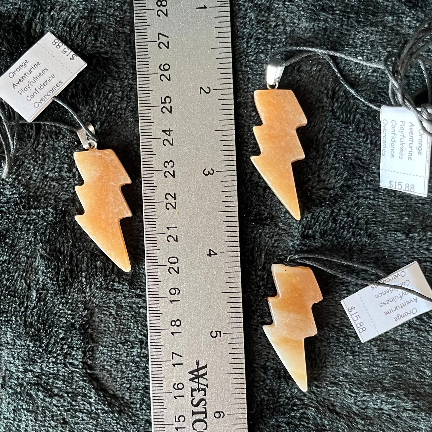 Orange Aventurine Lightning Bolt NCK-2895 Shop Wholesale Crystals