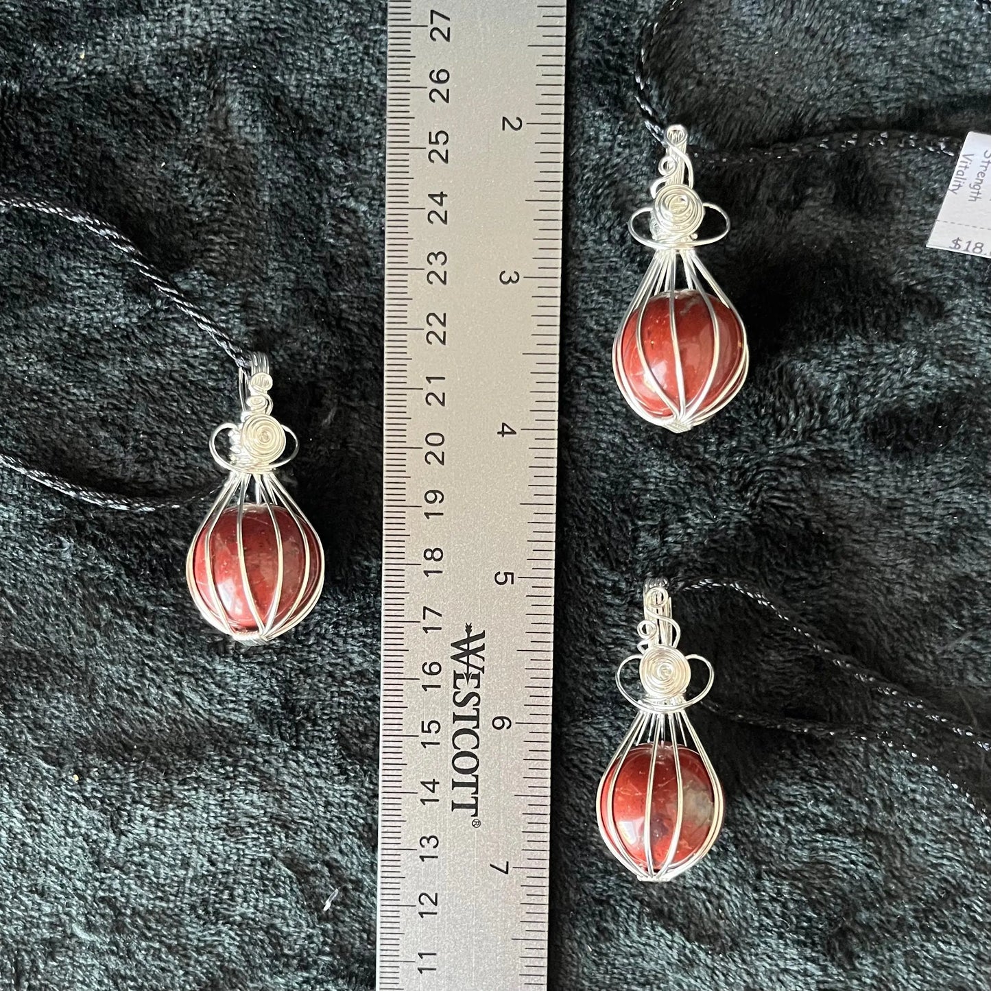 Red Jasper Sphere Wire Wrapped Necklace NCK-2928 Shop Wholesale Crystals