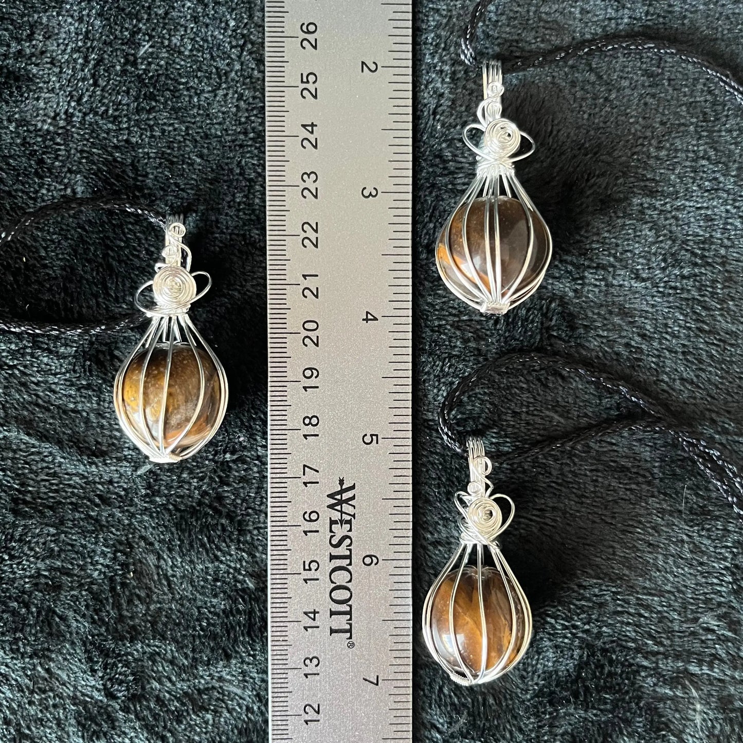 Tiger Eye Sphere Wire Wrapped Necklace NCK-2920 Shop Wholesale Crystals