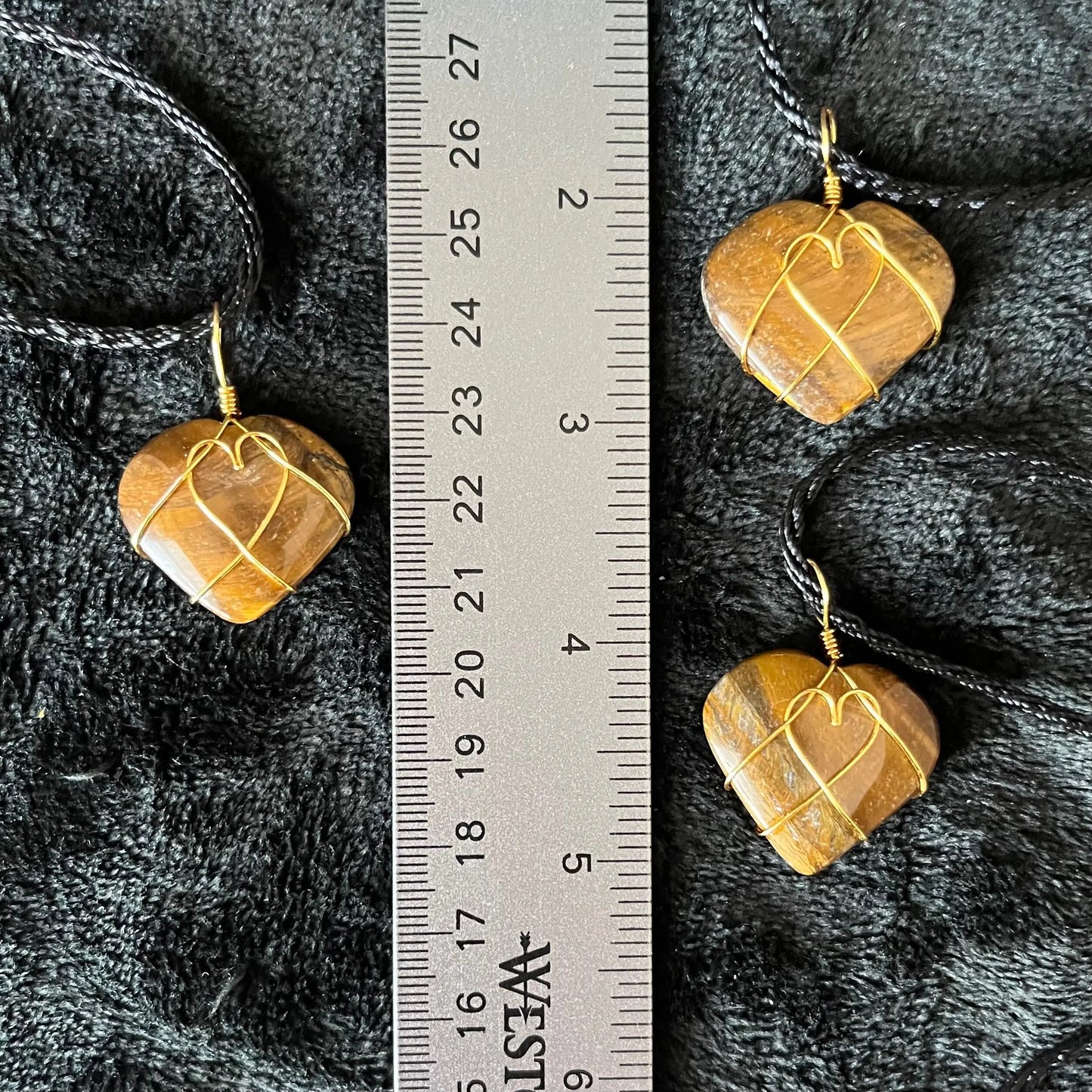 Tiger Eye Heart Wire Wrapped Necklace, Gold Tone NCK-2935 Shop Wholesale Crystals