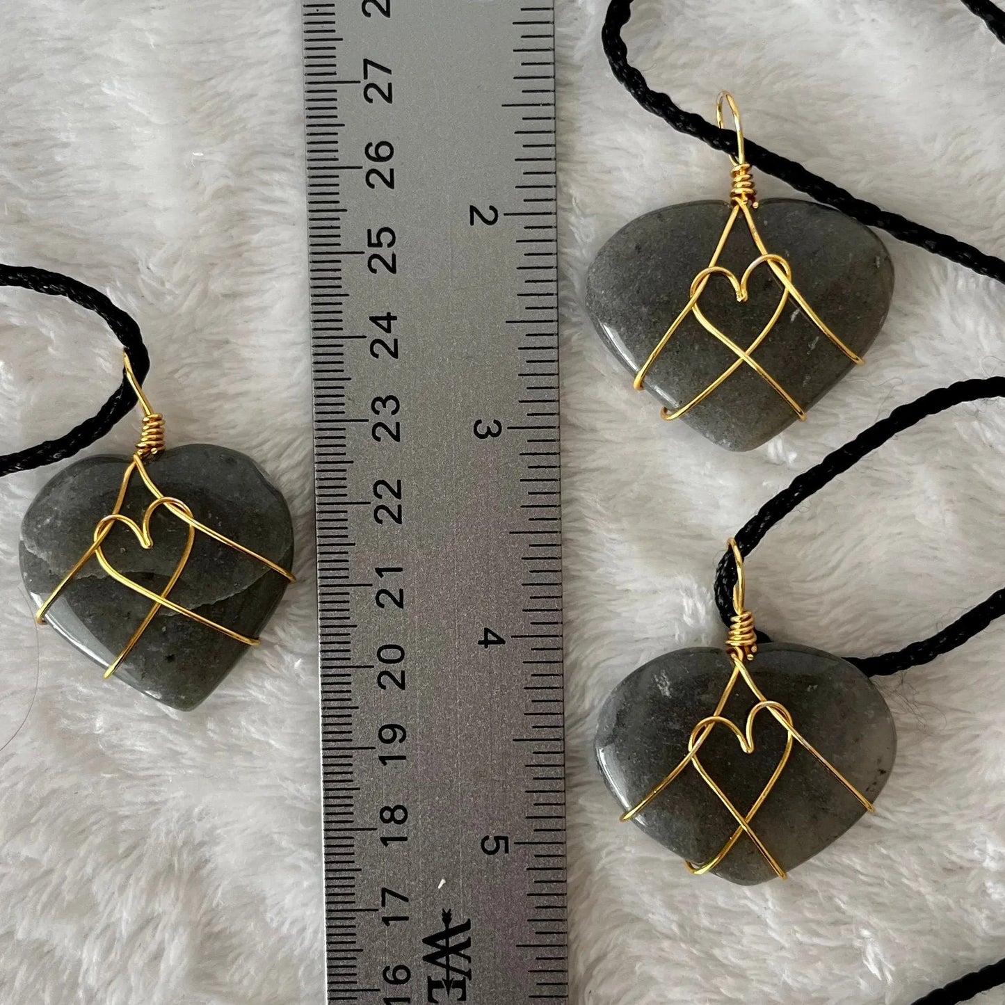 Gray Agate Heart Wire Wrapped Necklace, Gold Tone NCK-2940 Shop Wholesale Crystals