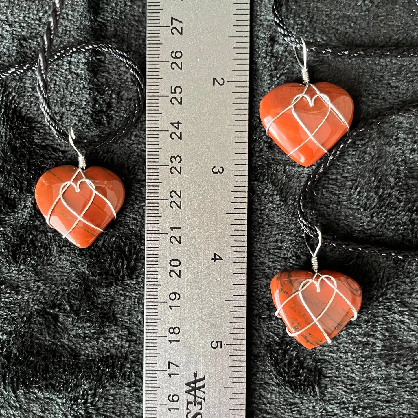 Red Jasper Heart Wire Wrapped Necklace, Silver Tone NCK-2945 Shop Wholesale Crystals