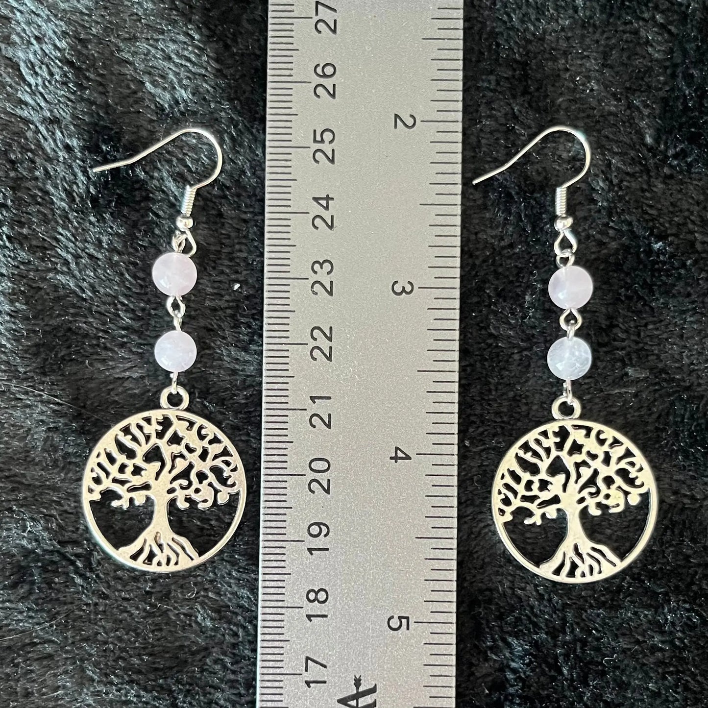 Rose Quartz Tree Of Life Earrings EAR-0071 Shop Wholesale Crystals