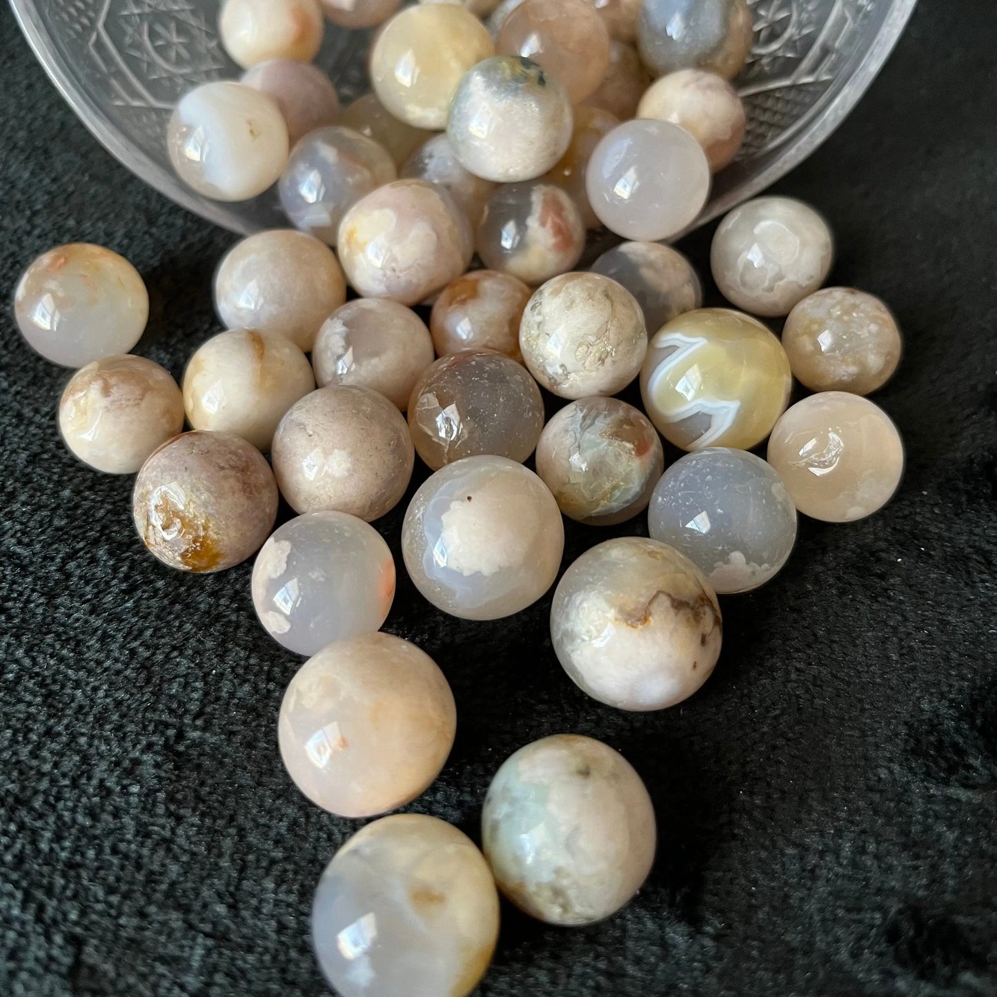 Flower Agate (Sakura Agate) Sphere (Approx. 1/2” - 5/8”) 1450 Shop Wholesale Crystals