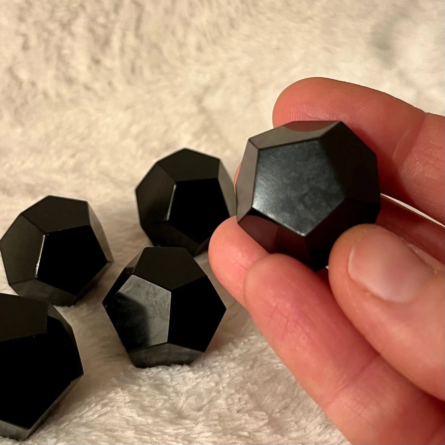 Obsidian Dodecahedron, Sacred Geometry (Approx. 23mm-25mm) 1663 Shop Wholesale Crystals