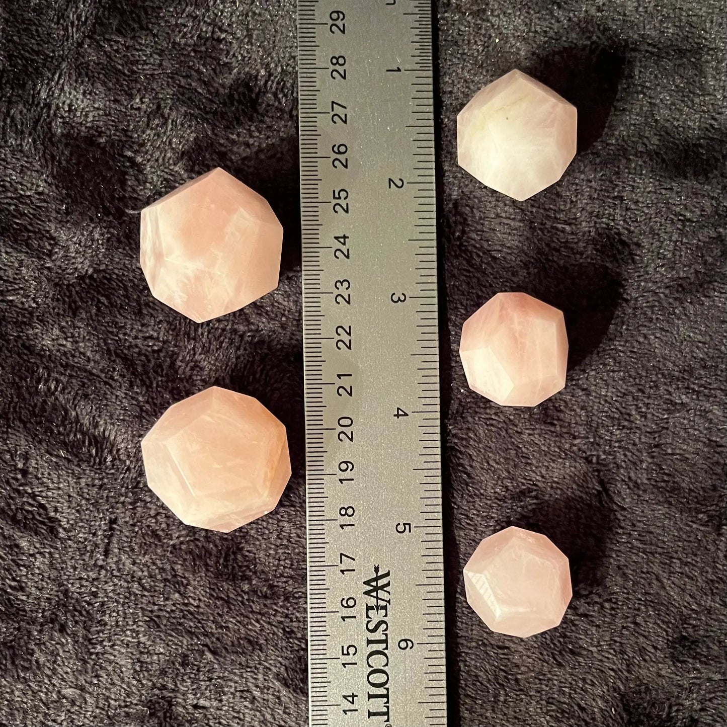 Rose Quartz Dodecahedron, Sacred Geometry (Approx. 23mm-25mm) 1668 Shop Wholesale Crystals