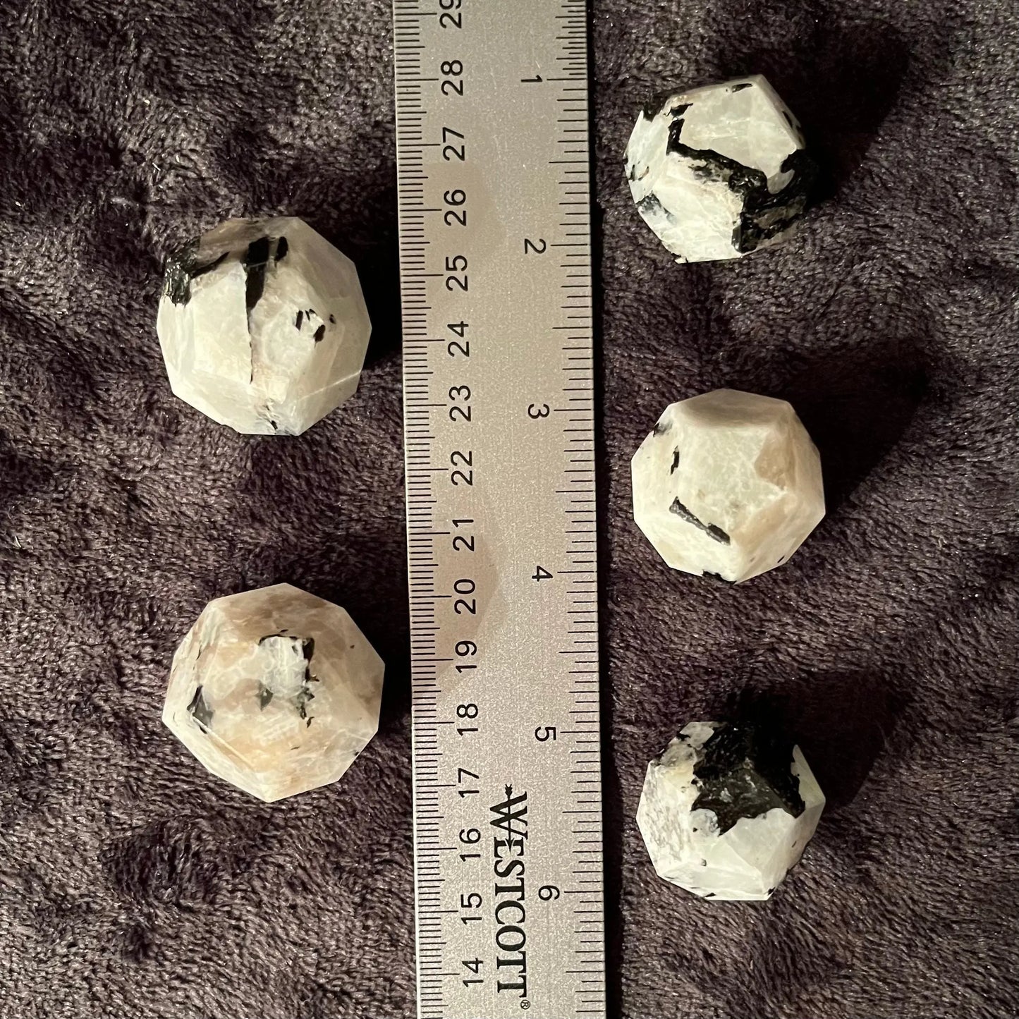 Rainbow Moonstone Dodecahedron, Sacred Geometry (Approx. 23mm-25mm) 1664 Shop Wholesale Crystals