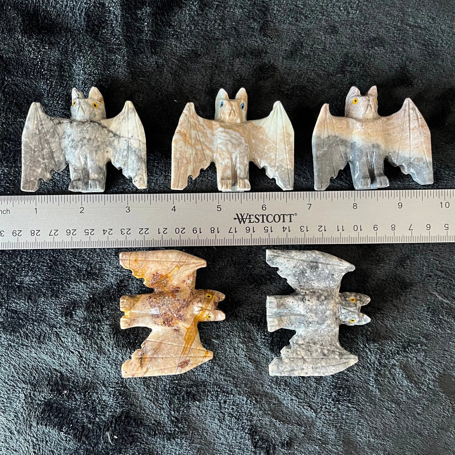 Bat Carved Soapstone Figurine (Approx. 2 1/2” X 1 3/4”) 0808 Shop Wholesale Crystals