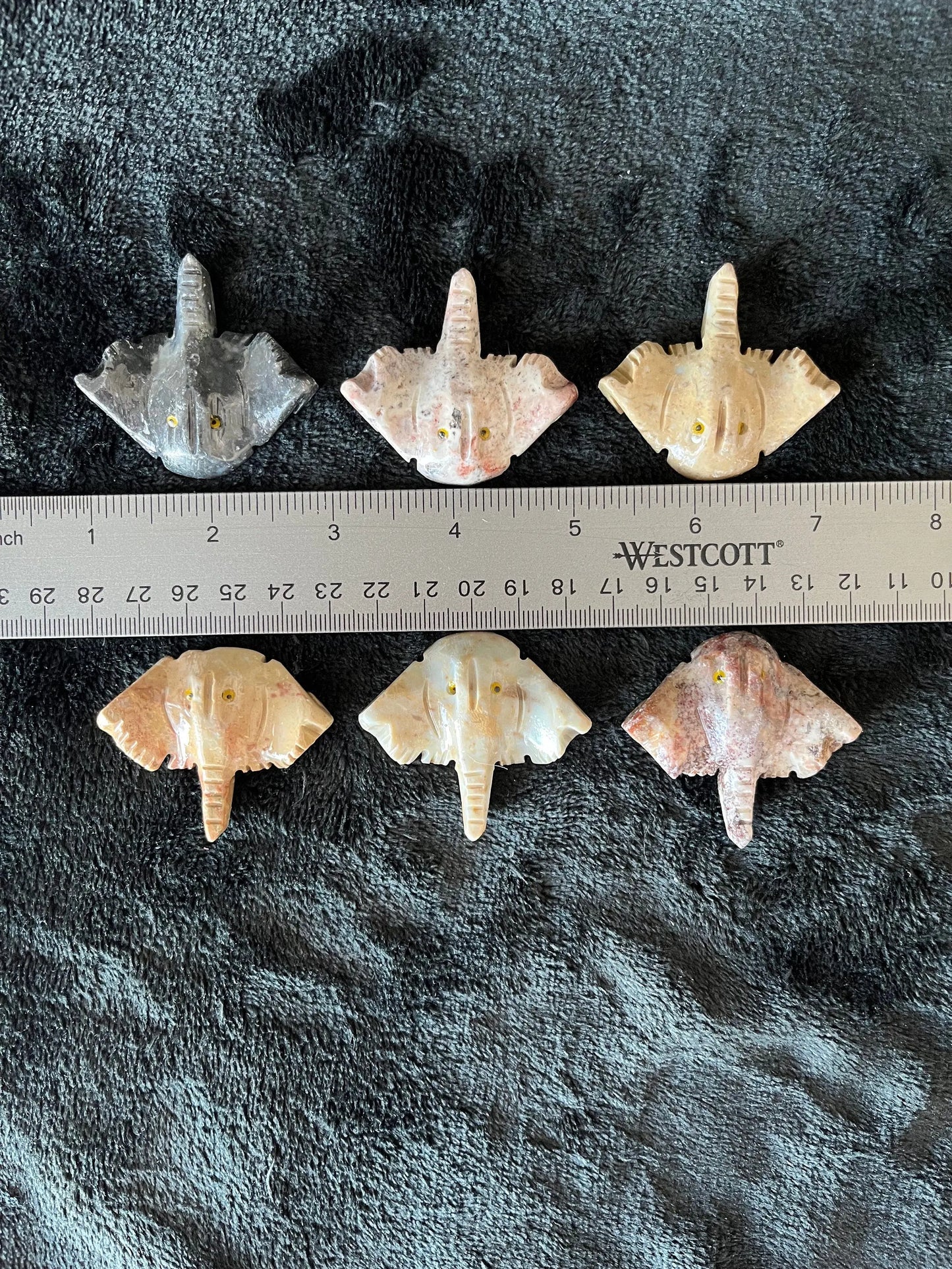 Stingray Carved Soapstone Figurine (Approx. 1 3/4”) 0763 Shop Wholesale Crystals