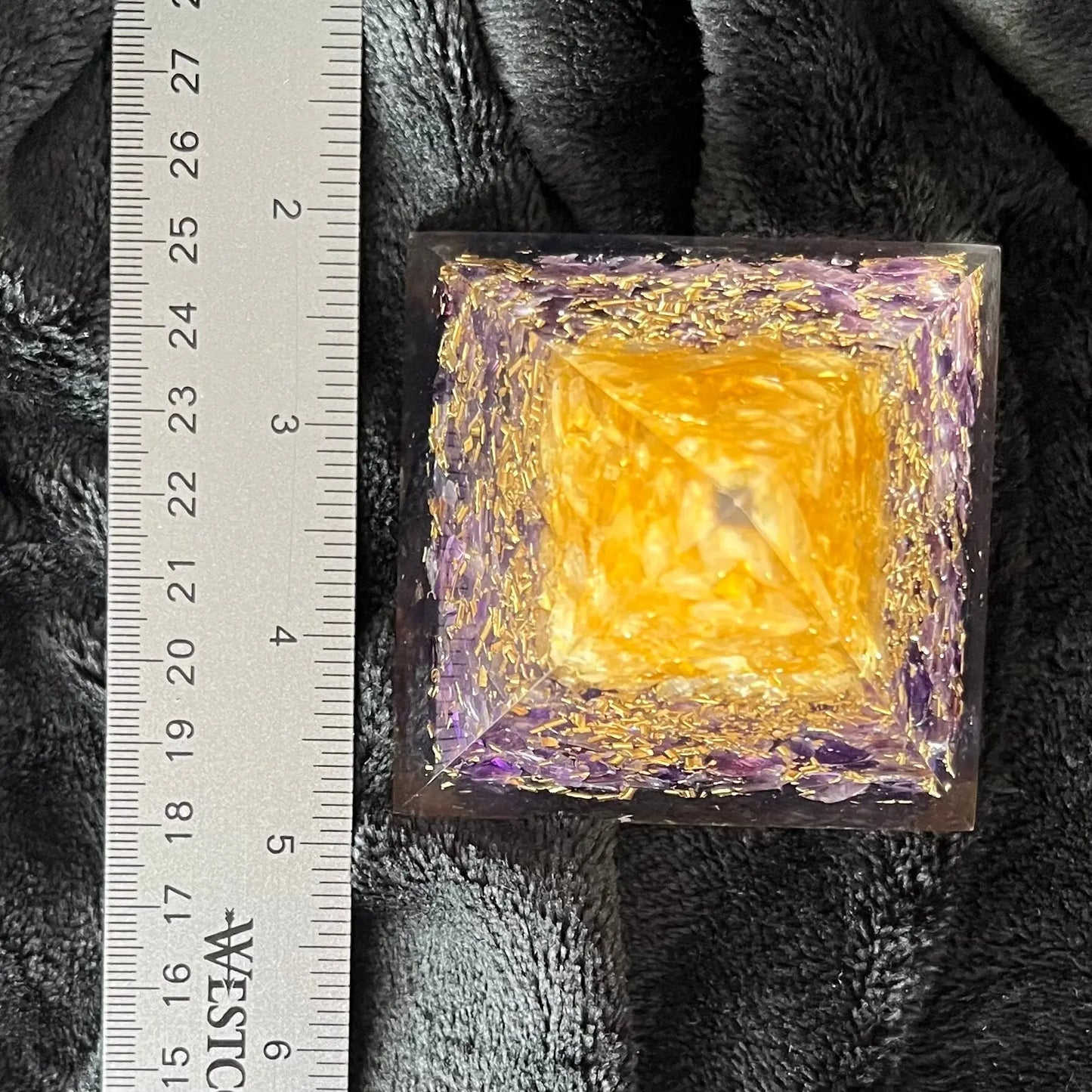 Citrine Tree of Life Orgonite Pyramid (Approx 2 3/4” X 2 3/4” X 3 1/4”) 1701 Shop Wholesale Crystals