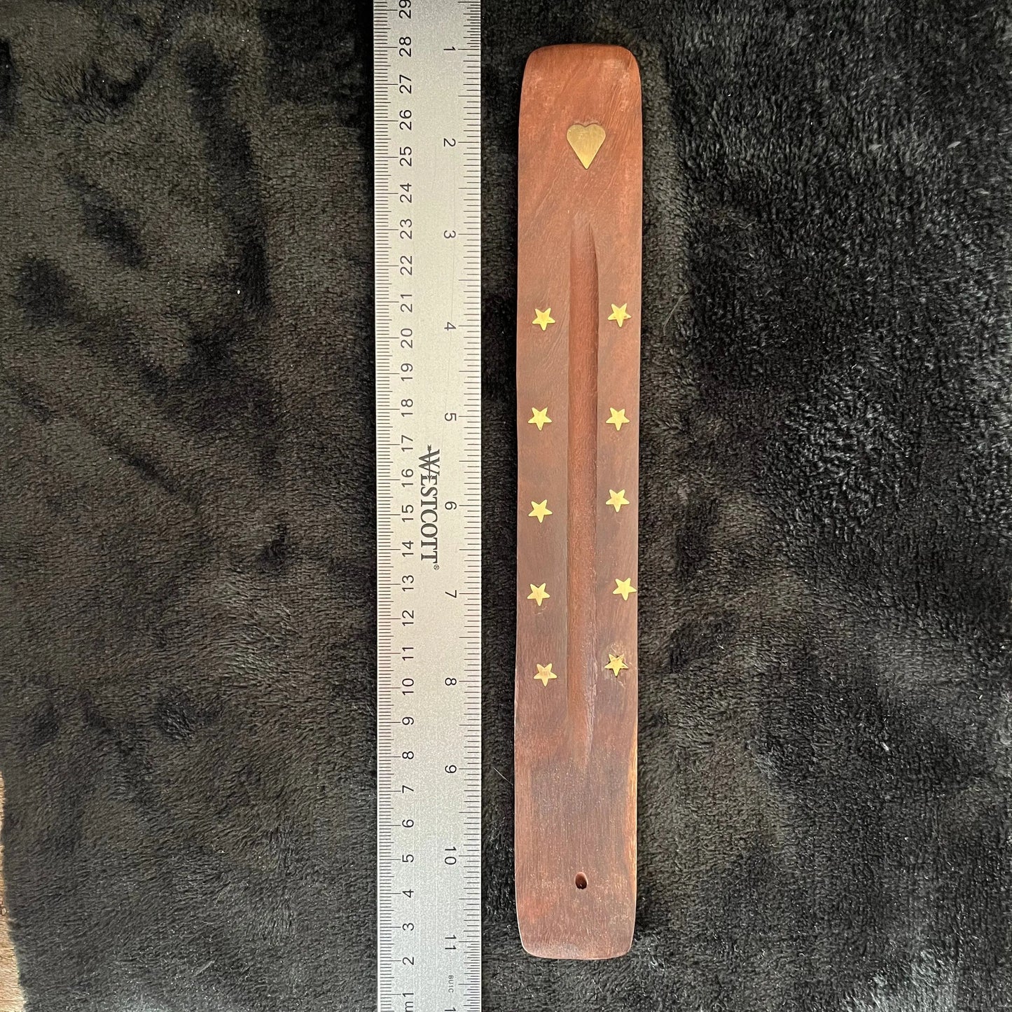 Wooden Incense Tray, Gold Heart 1652 Shop Wholesale Crystals