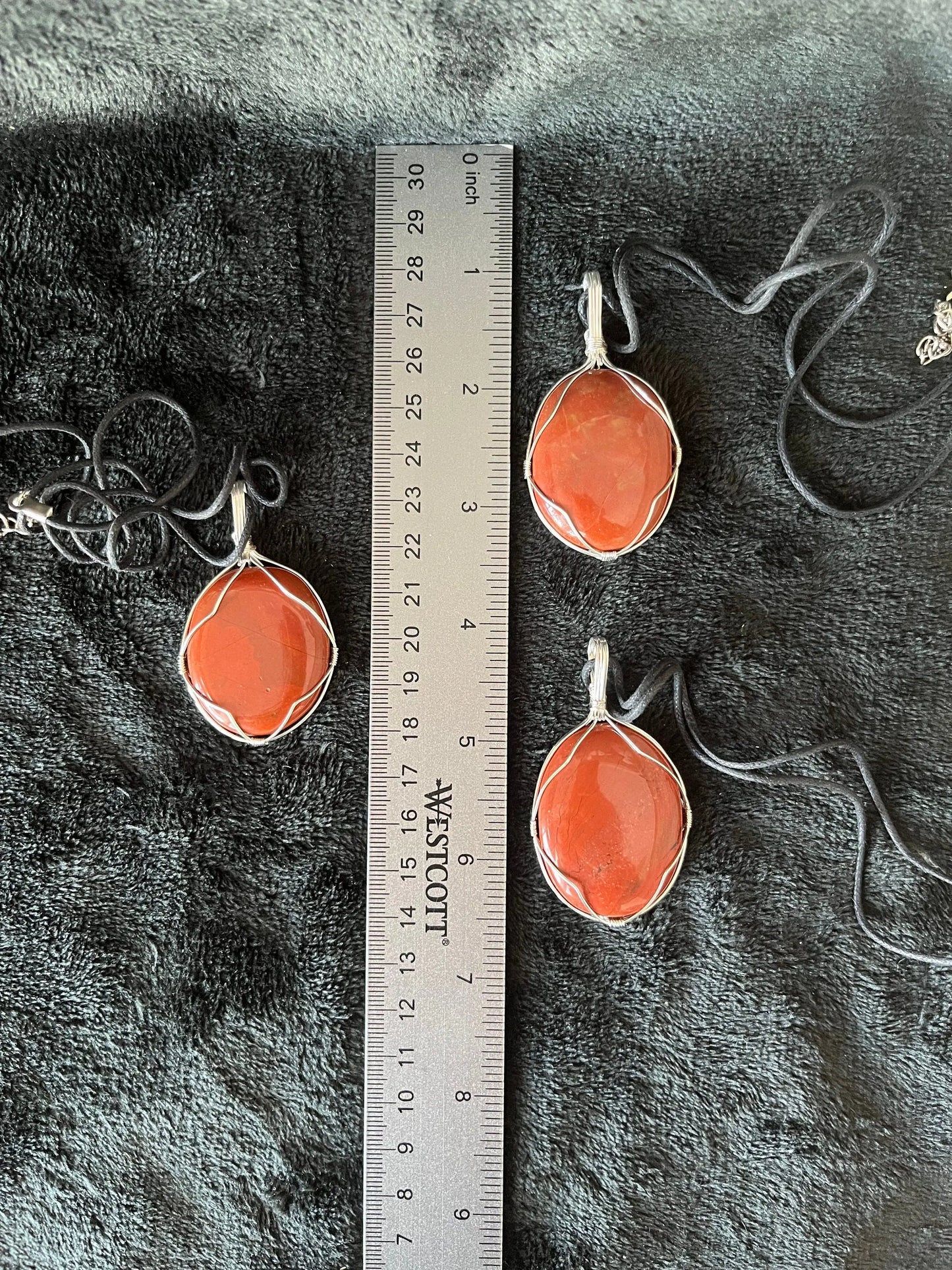 Red Jasper Worry Stone Wire Wrapped Necklace NCK-2986 Shop Wholesale Crystals