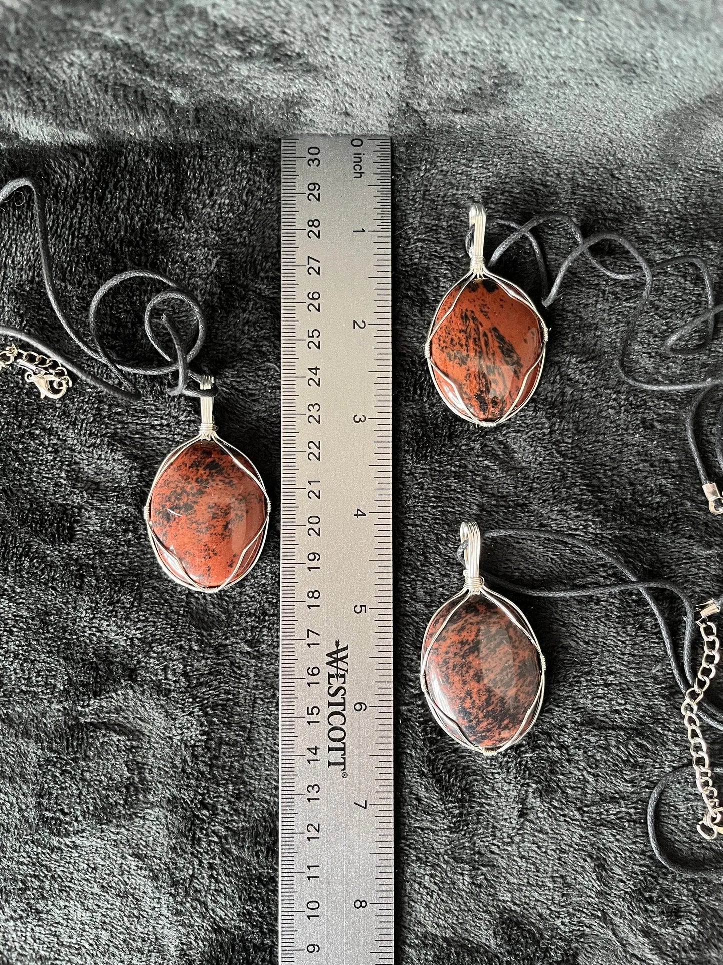 Mahogany Obsidian Worry Stone Wire Wrapped Necklace NCK-2972 Shop Wholesale Crystals