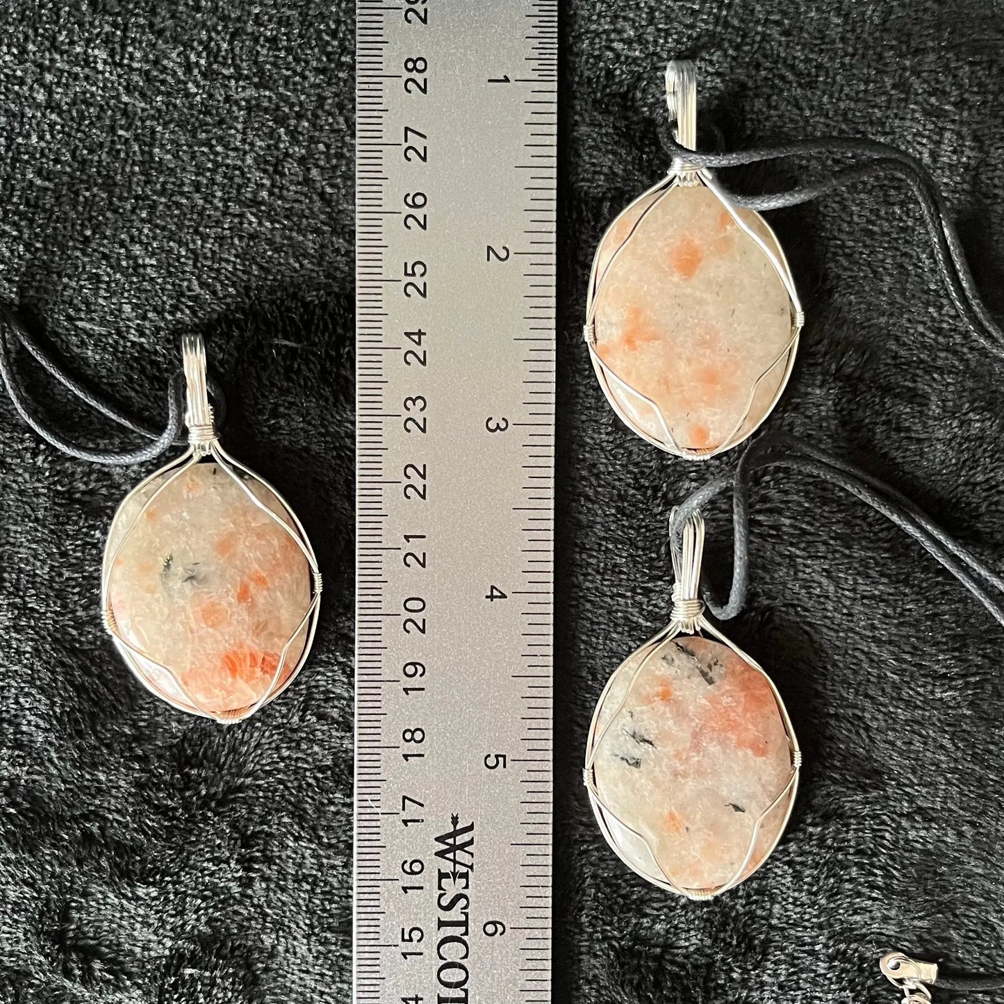 Sunstone Worry Stone Wire Wrapped Necklace NCK-2961 Shop Wholesale Crystals