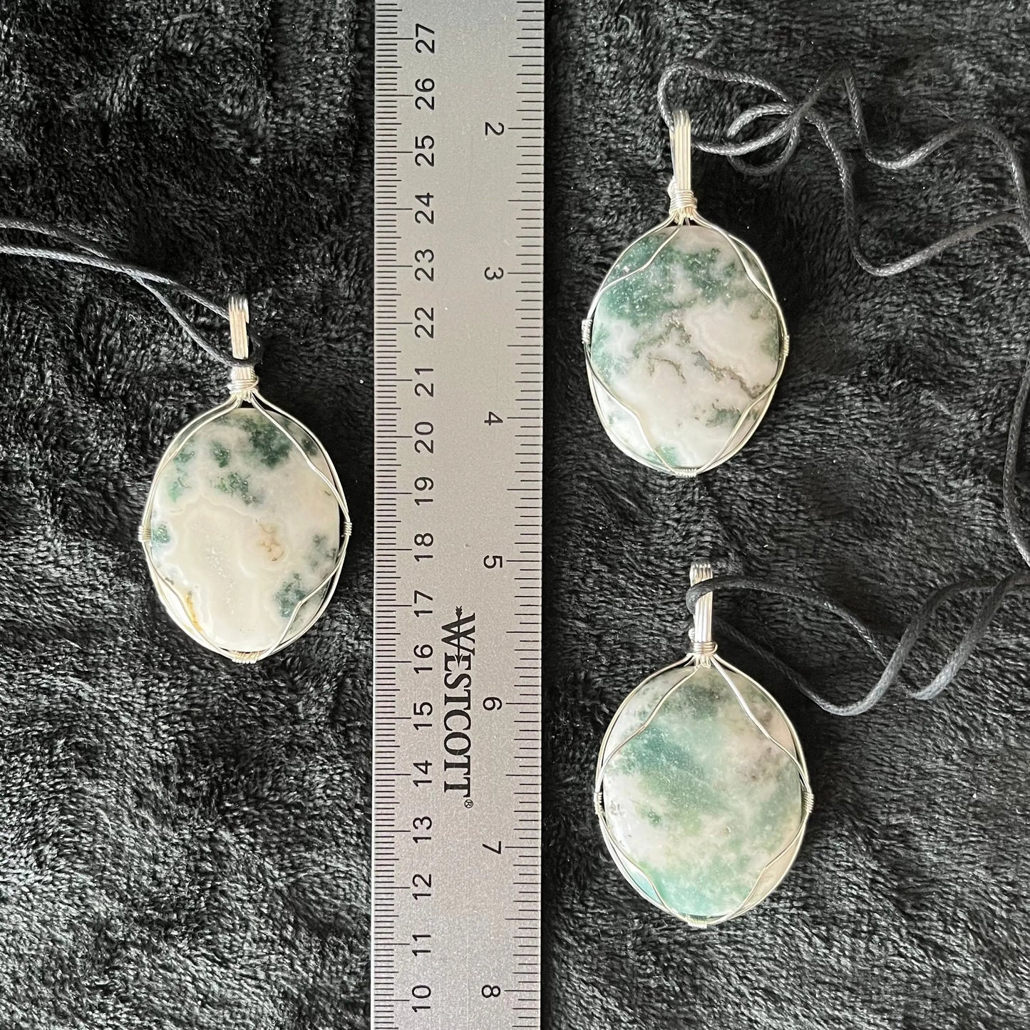 Tree Agate Worry Stone Wire Wrapped Necklace NCK-2974 Shop Wholesale Crystals