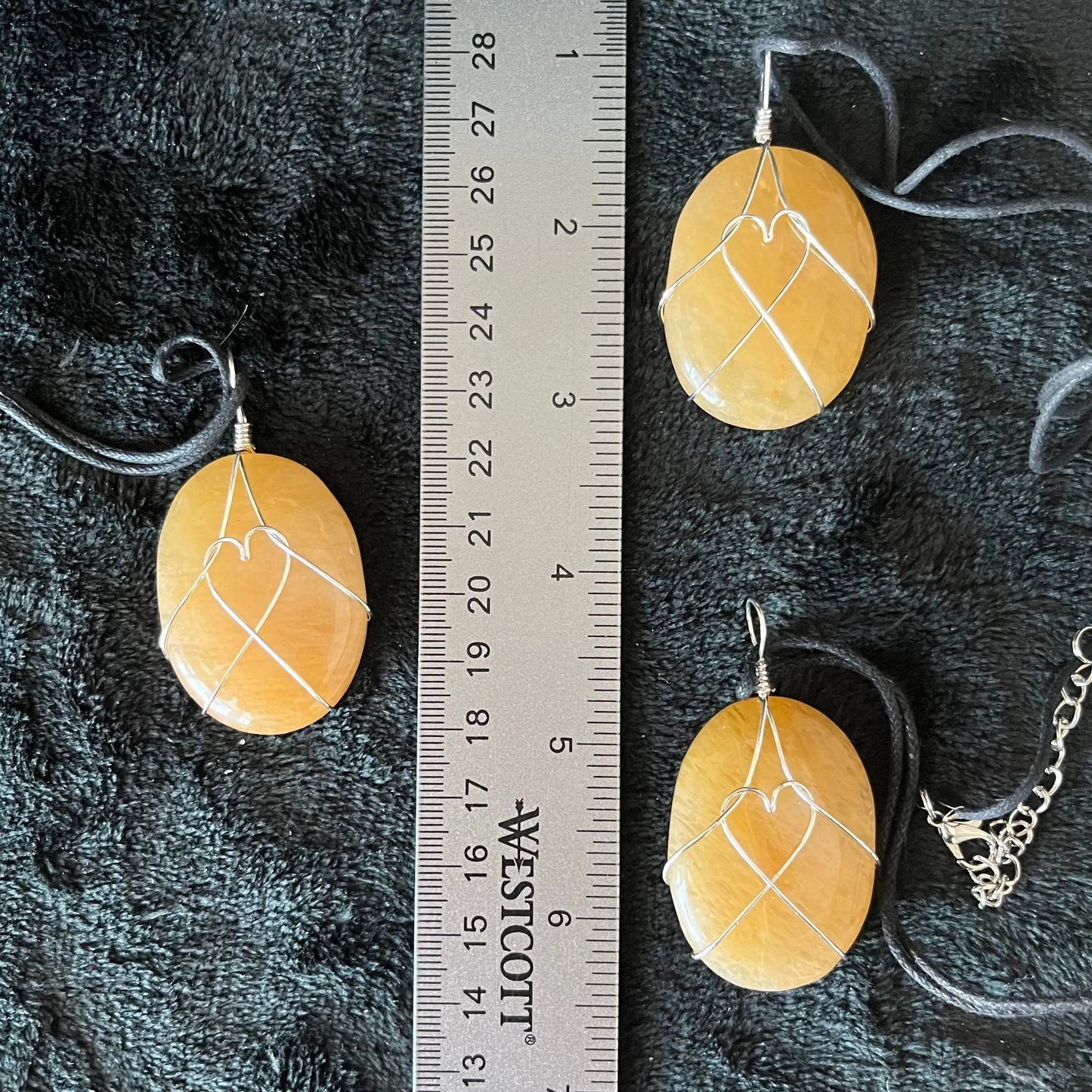 Yellow Aventurine Worry Stone Wire Wrapped Necklace, with Heart NCK-2967 Shop Wholesale Crystals