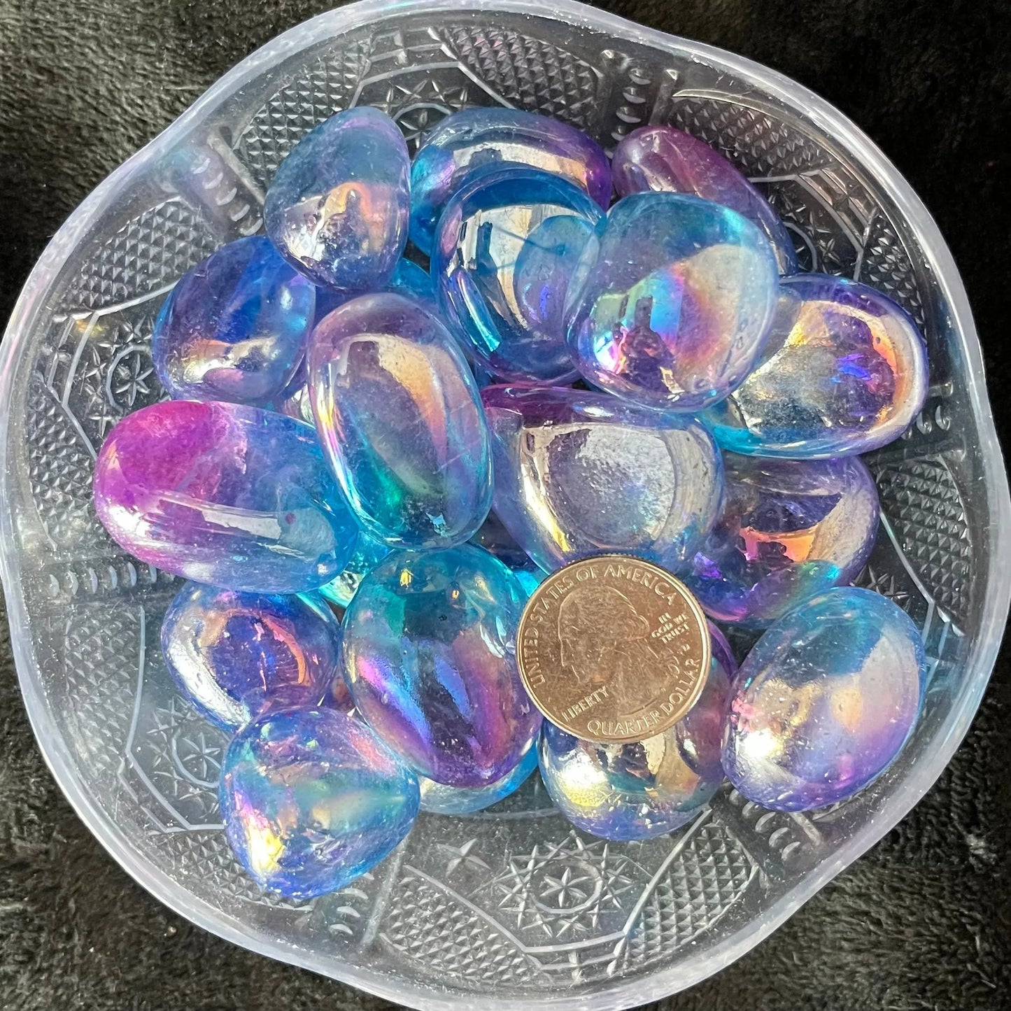 Dreamy Aura Quartz Tumbled Stone, Pink and Blue (Approx. 1 1/8” - 1 1/2”) 0445 Shop Wholesale Crystals