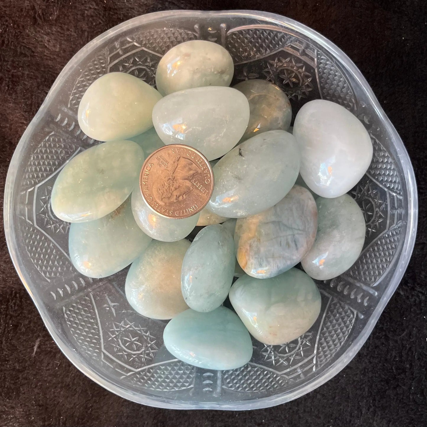 Aquamarine Tumbled Stone (Approx. 1 1/4” - 1 5/8”) BIN-1408 Shop Wholesale Crystals