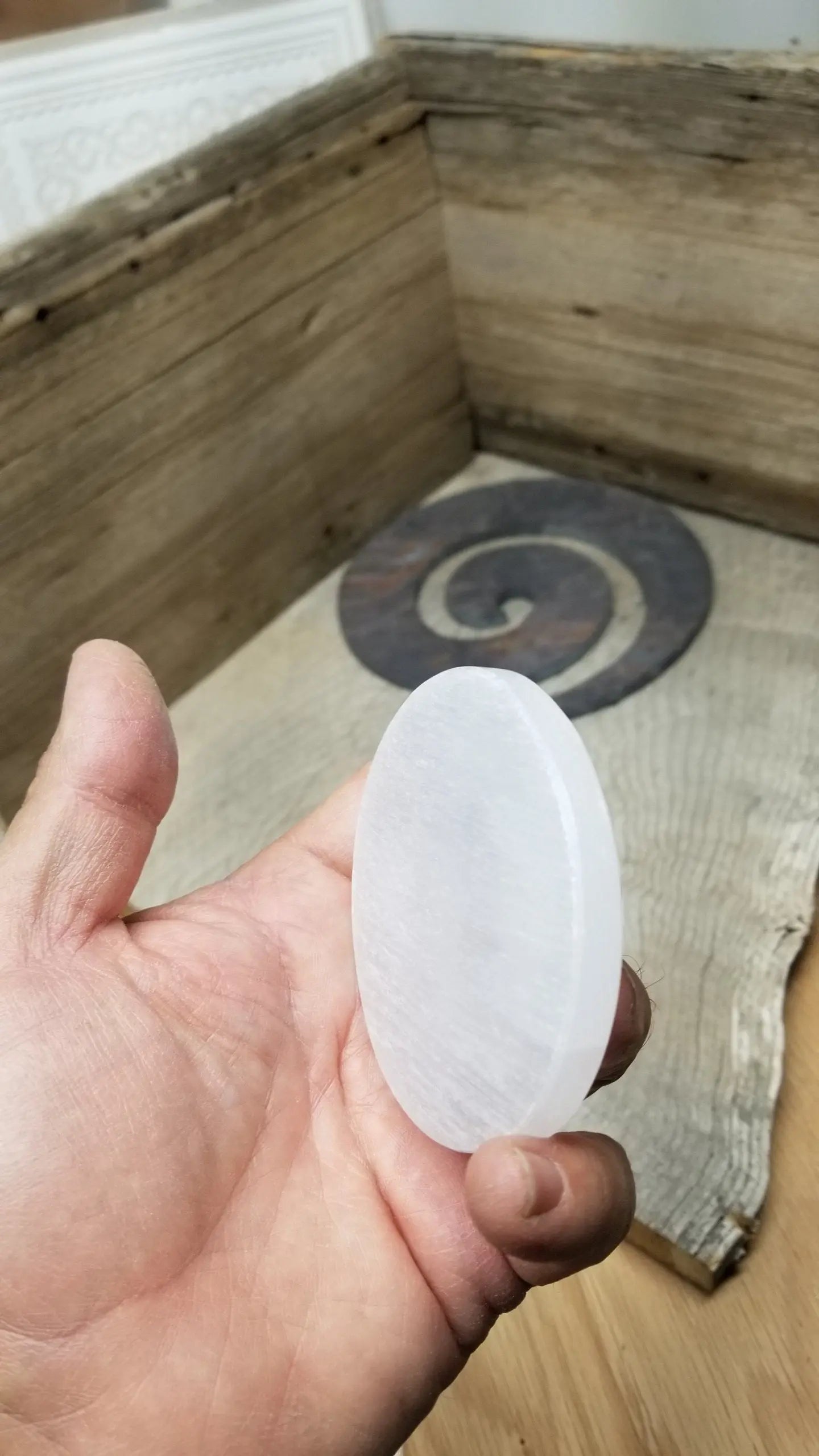 Selenite Carved Tile, Bear Carving (Approx 3")  Crystal Charging Plate, Supply for Grid SEL-0013 Shop Wholesale Crystals