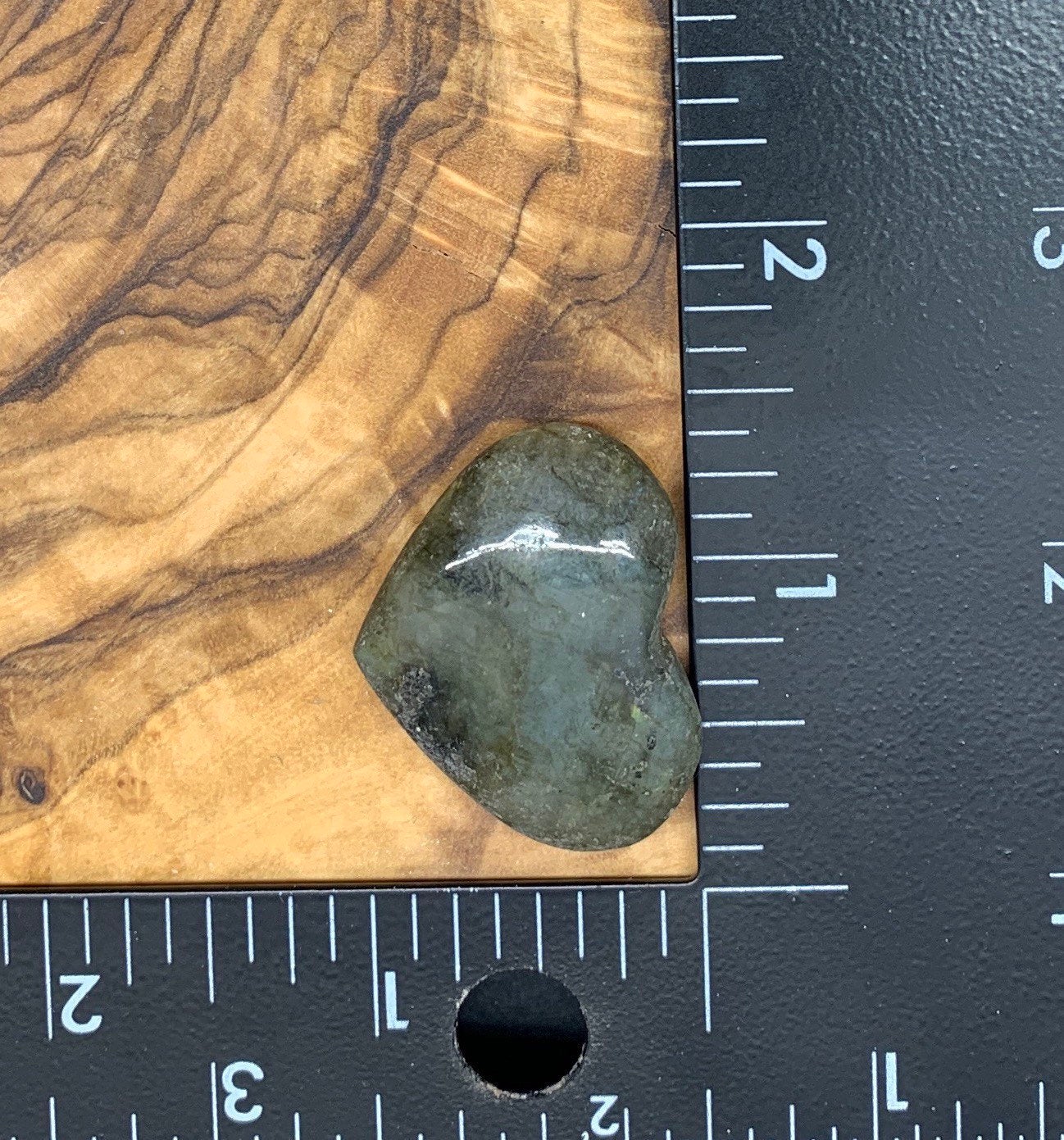 Labradorite Heart (Approx. 1 1/2” wide) Healing Iridescent Blue Feldspar, Flash, Stone for Wire Wrapping HRT-0153