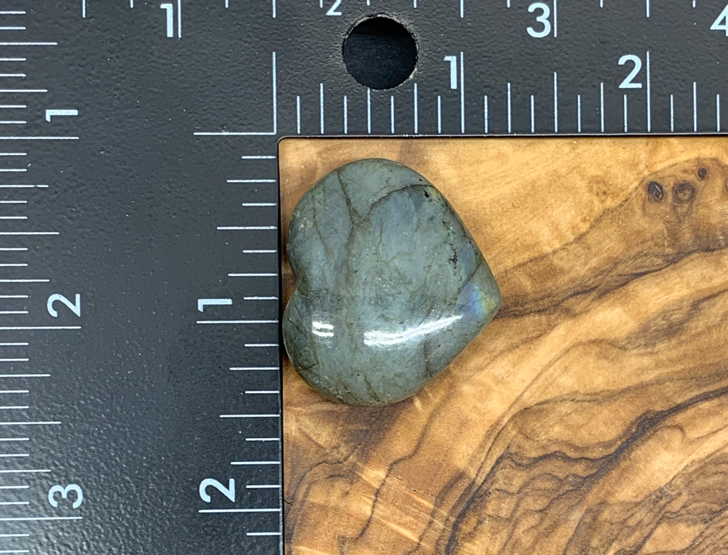 Labradorite Heart (Approx. 1 1/2” wide) Healing Iridescent Blue Feldspar, Flash, Stone for Wire Wrapping HRT-0093