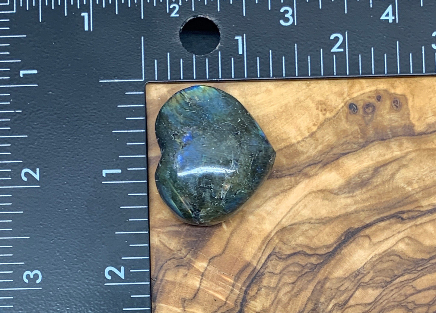 Labradorite Heart (Approx. 1 1/2” wide) Healing Iridescent Blue Feldspar, Flash, Stone for Wire Wrapping HRT-0091