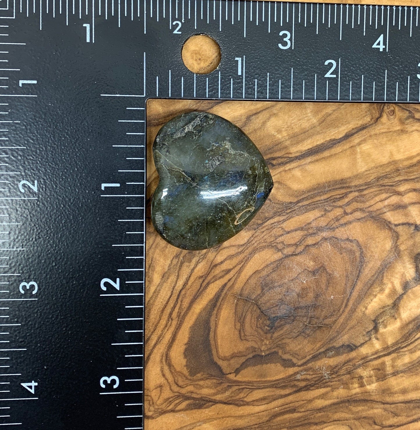 Labradorite Heart (Approx. 1 1/2” wide) Healing Iridescent Blue Feldspar, Flash, Stone for Wire Wrapping HRT-0069