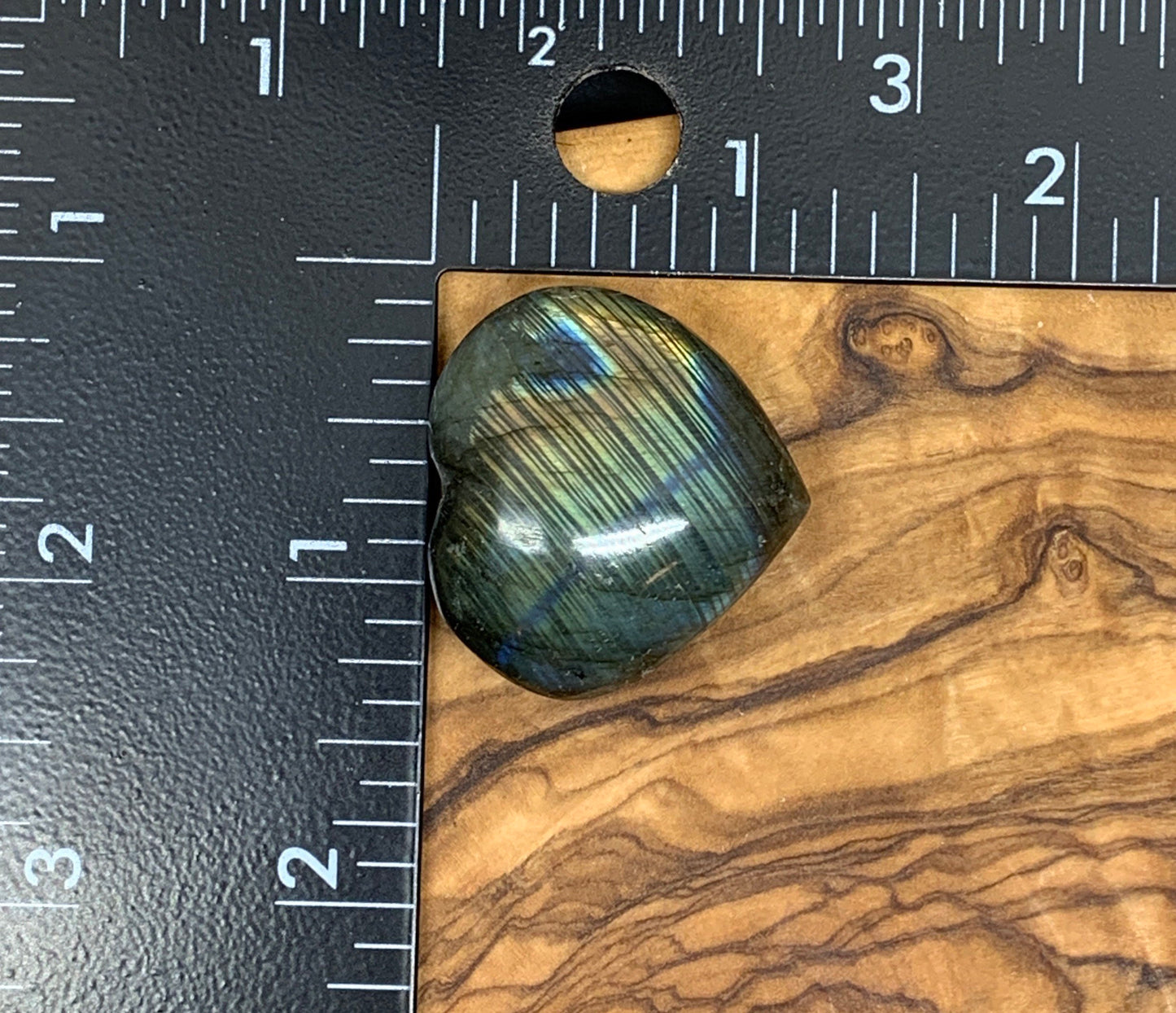 Labradorite Heart (Approx. 1 1/4” wide) Healing Iridescent Blue Feldspar, Flash, Stone for Wire Wrapping HRT-0055