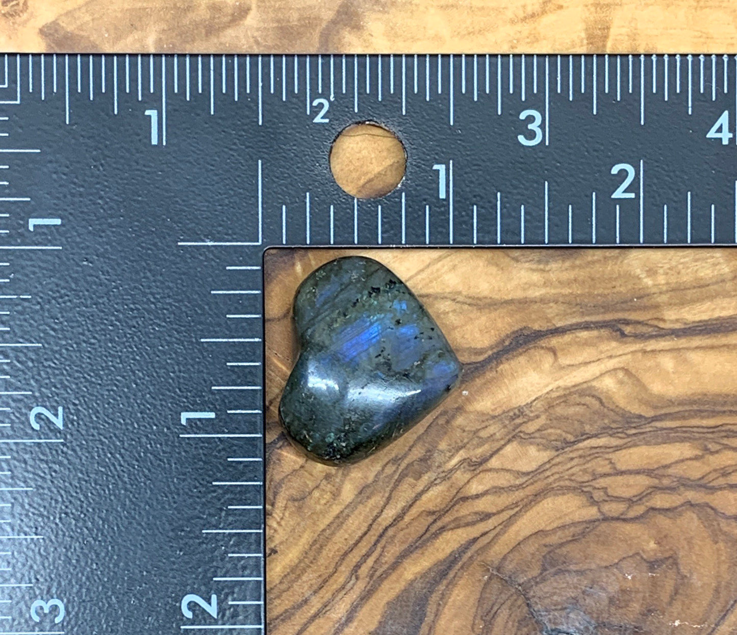 Labradorite Heart (Approx. 1 1/4” wide) Healing Iridescent Blue Feldspar, Flash, Stone for Wire Wrapping HRT-0152