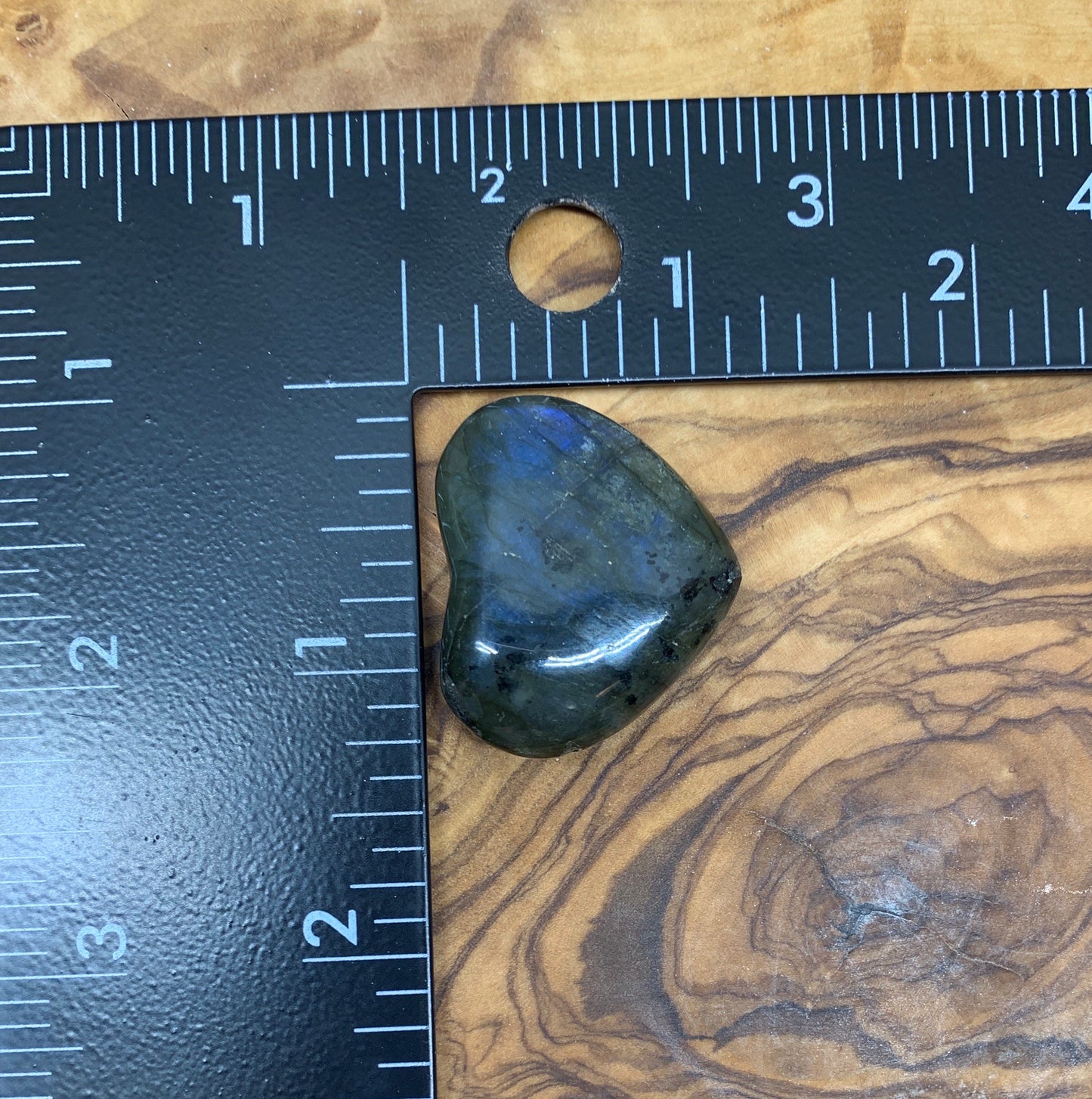 Labradorite Heart (Approx. 1 1/4” wide) Healing Iridescent Blue Feldspar, Flash, Stone for Wire Wrapping HRT-0051