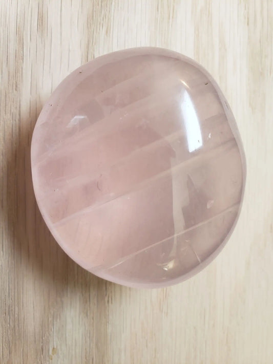 Rose Quartz Palm Stone (2 1/8" x 2 3/8"_ PLM-001 Shop Wholesale Crystals