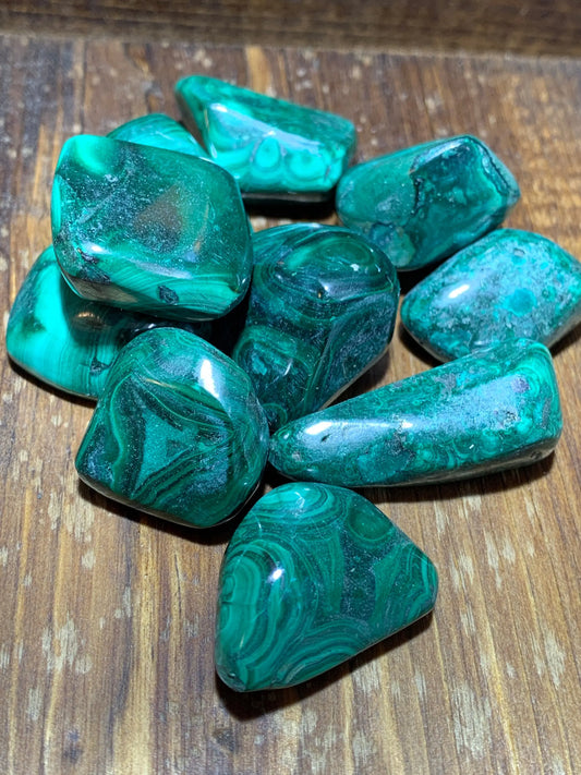 Green Malachite (Approx. 5/8" - 3/4") Polished Tumbled Stone BIN-0736 Shop Wholesale Crystals