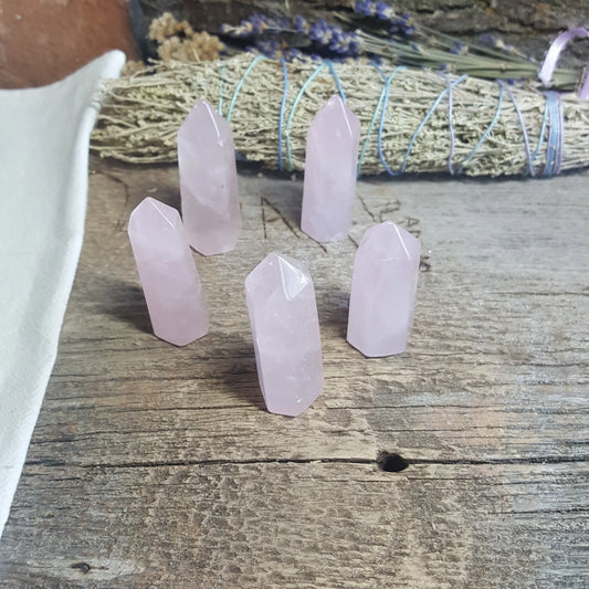 Rose Quartz Obelisk, 2 1/3" x 4/5", Large Pink Polished Quartz Crystal Point, For Crystal Grid Making BIN-0316 Shop Wholesale Crystals