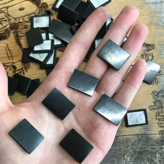 Shungite Crystal Cell Phone Plate, (4/5"x 3/5") Supply for Grid or Crafts or Phone Case Making, for Protection from EMF, SLA-0004 Shop Wholesale Crystals