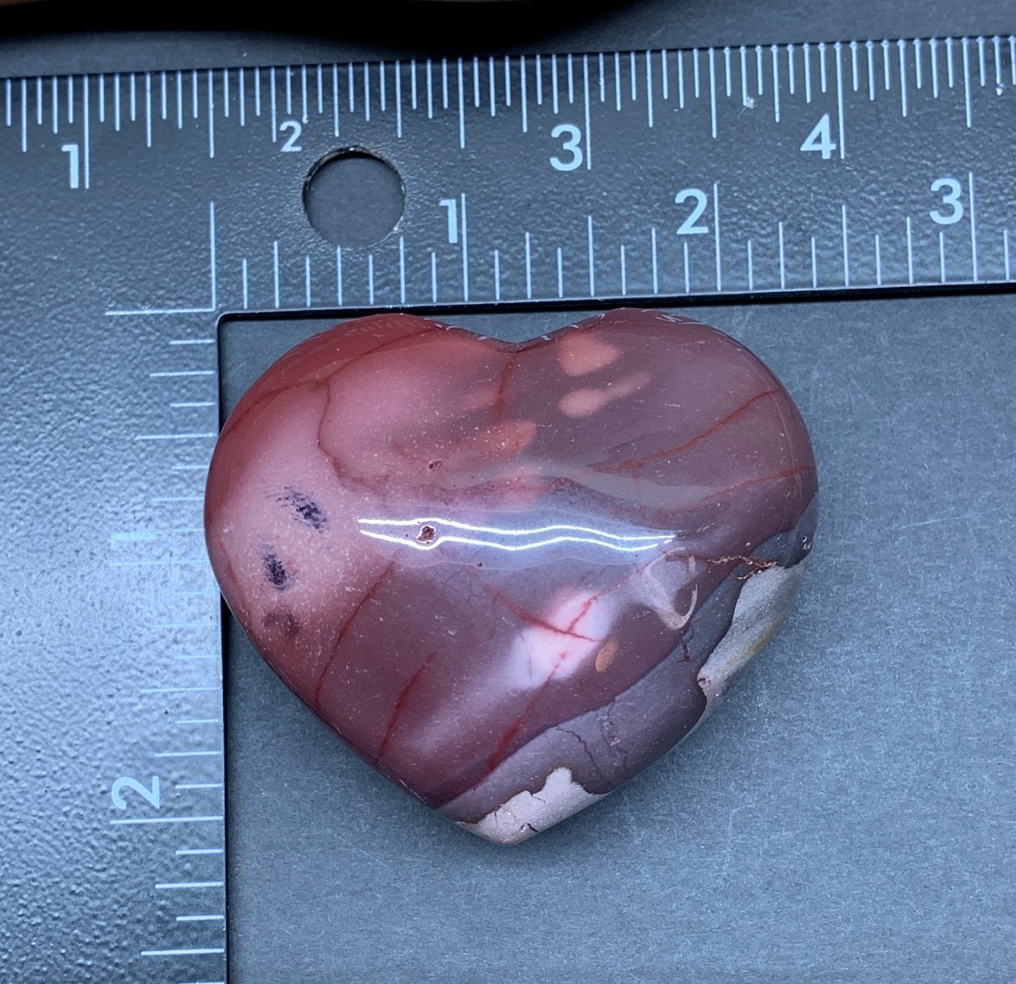 Mookaite Jasper Puffy Heart (Approx. 2 1/4”)  Grounding, Protective, Manifesting, Gift Item HRT-0221