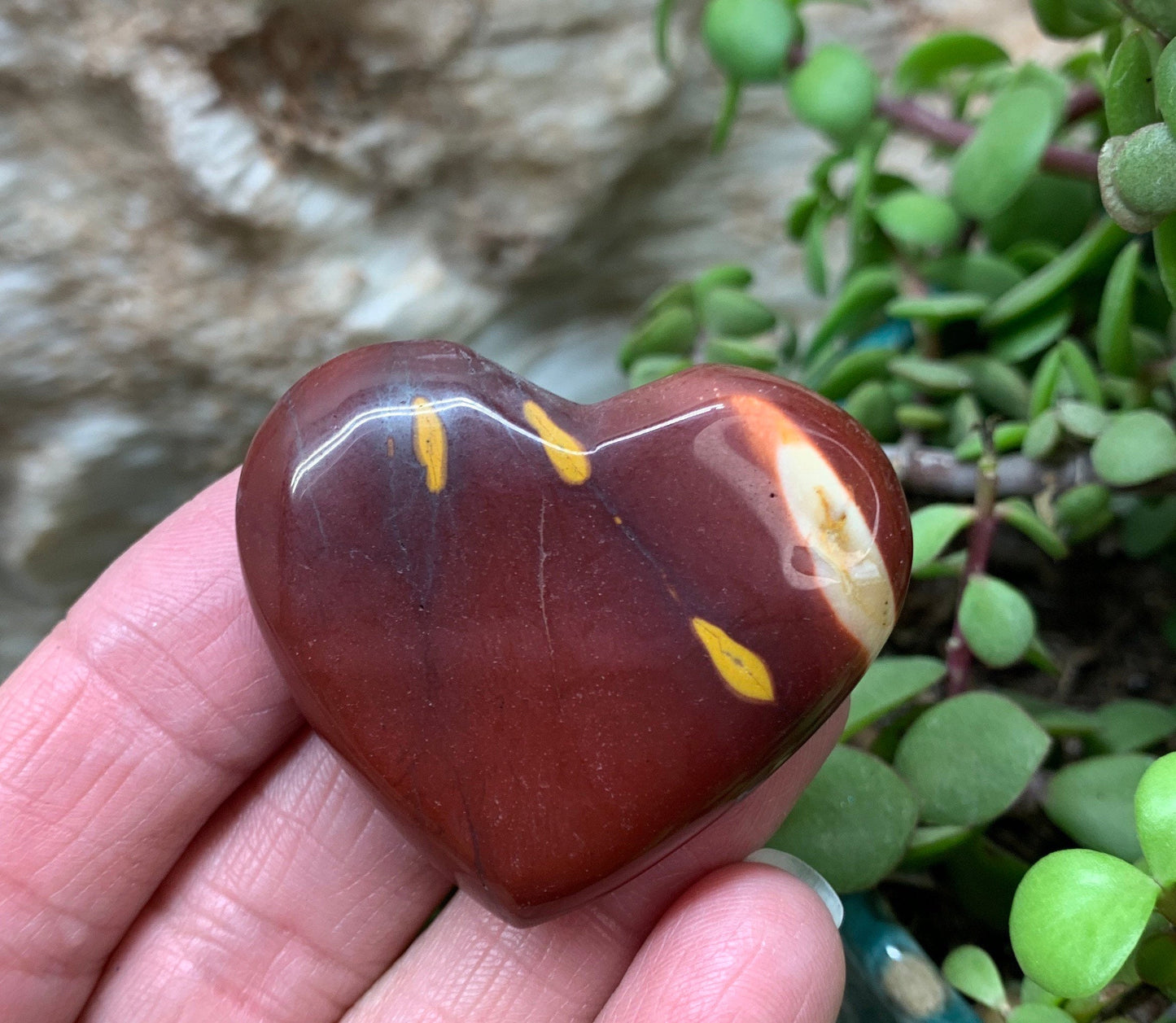 Mookaite Jasper Puffy Heart (Approx. 1 3/4”) Grounding, Protective, Manifesting, Gift Item HRT-0217