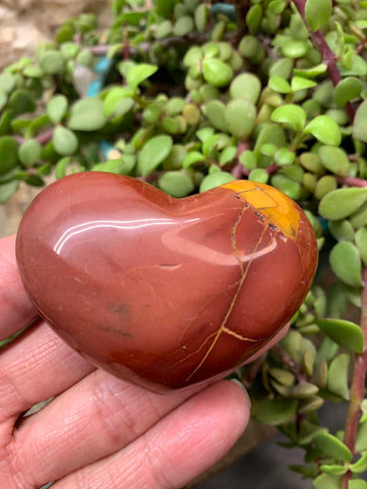 Mookaite Jasper Puffy Heart (Approx. 2 1/4”) Grounding, Protive, Manifesting, Gift Item HRT-0213