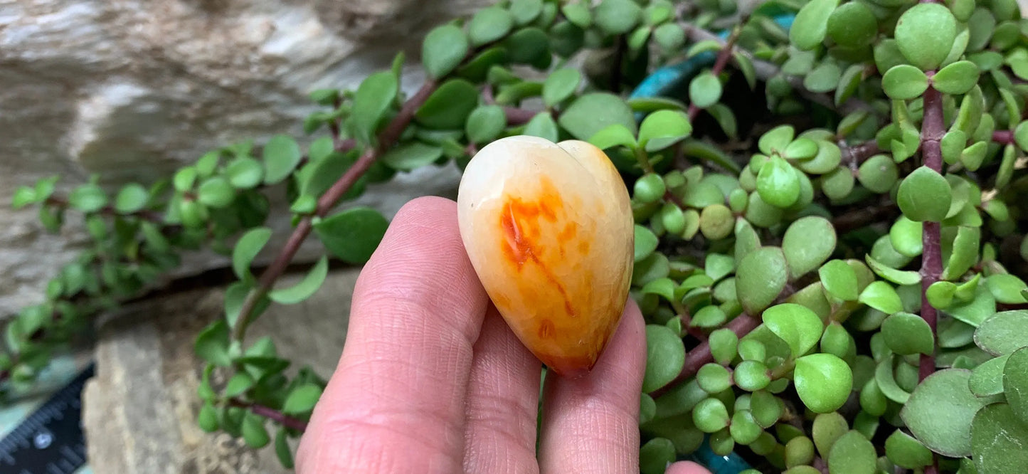 Carnelian Agate Quartz Puffy Heart, Beautiful, Polished, Creativity Stone, Passion, Manifesting Abundance (Approx. 1 1/2”) HRT-0270 Shop Wholesale Crystals