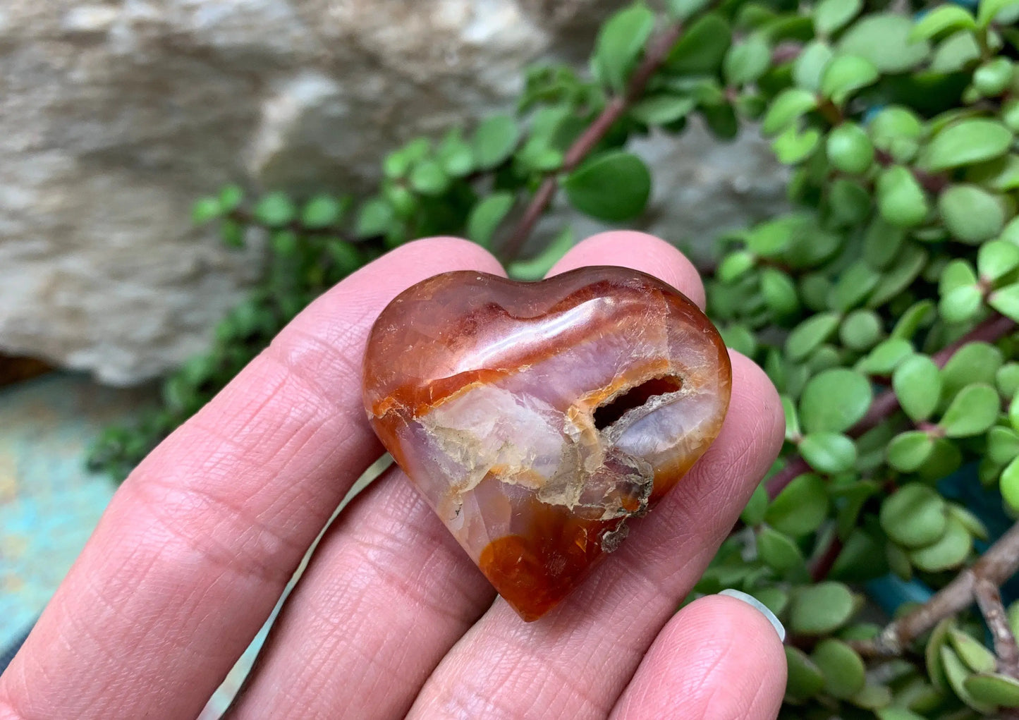 Carnelian Agate Quartz Puffy Heart, Beautiful, Polished, Creativity Stone, Passion, Manifesting Abundance (Approx. 1 1/2”) HRT-0269 Shop Wholesale Crystals
