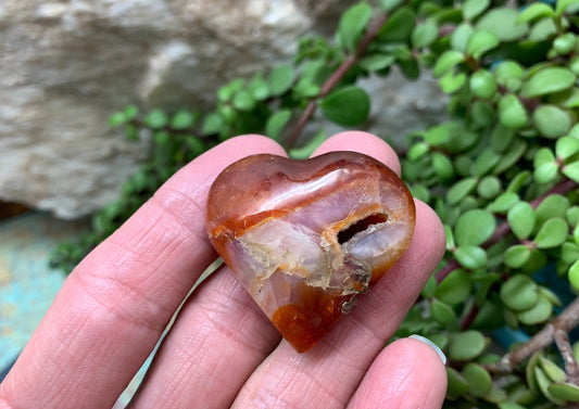 Carnelian Agate Quartz Puffy Heart, Beautiful, Polished, Creativity Stone, Passion, Manifesting Abundance (Approx. 1 1/2”) HRT-0269 Shop Wholesale Crystals