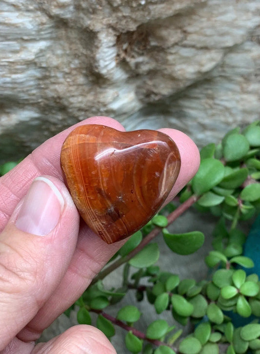 Carnelian Agate Quartz Puffy Heart, Beautiful, Polished, Creativity Stone, Passion, Manifesting Abundance (Approx. 1 1/4”)    HRT-0263 Shop Wholesale Crystals